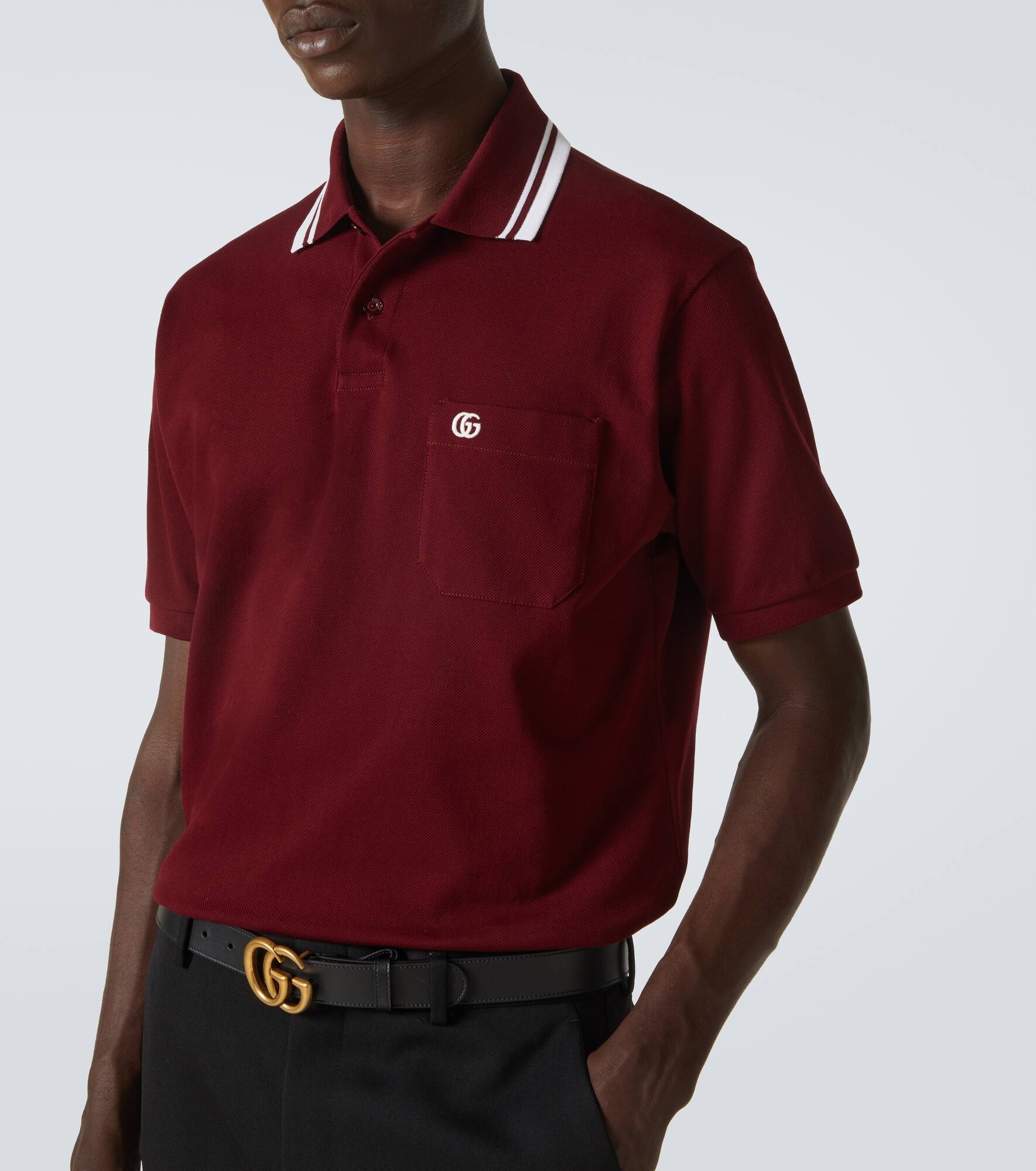 Double G cotton-blend piqué polo shirt - 5