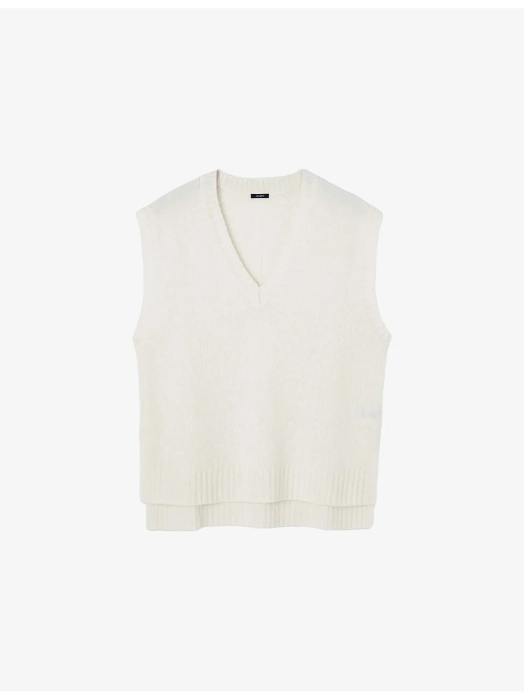 Sleeveless V-Neck Cashmere Vest - 1