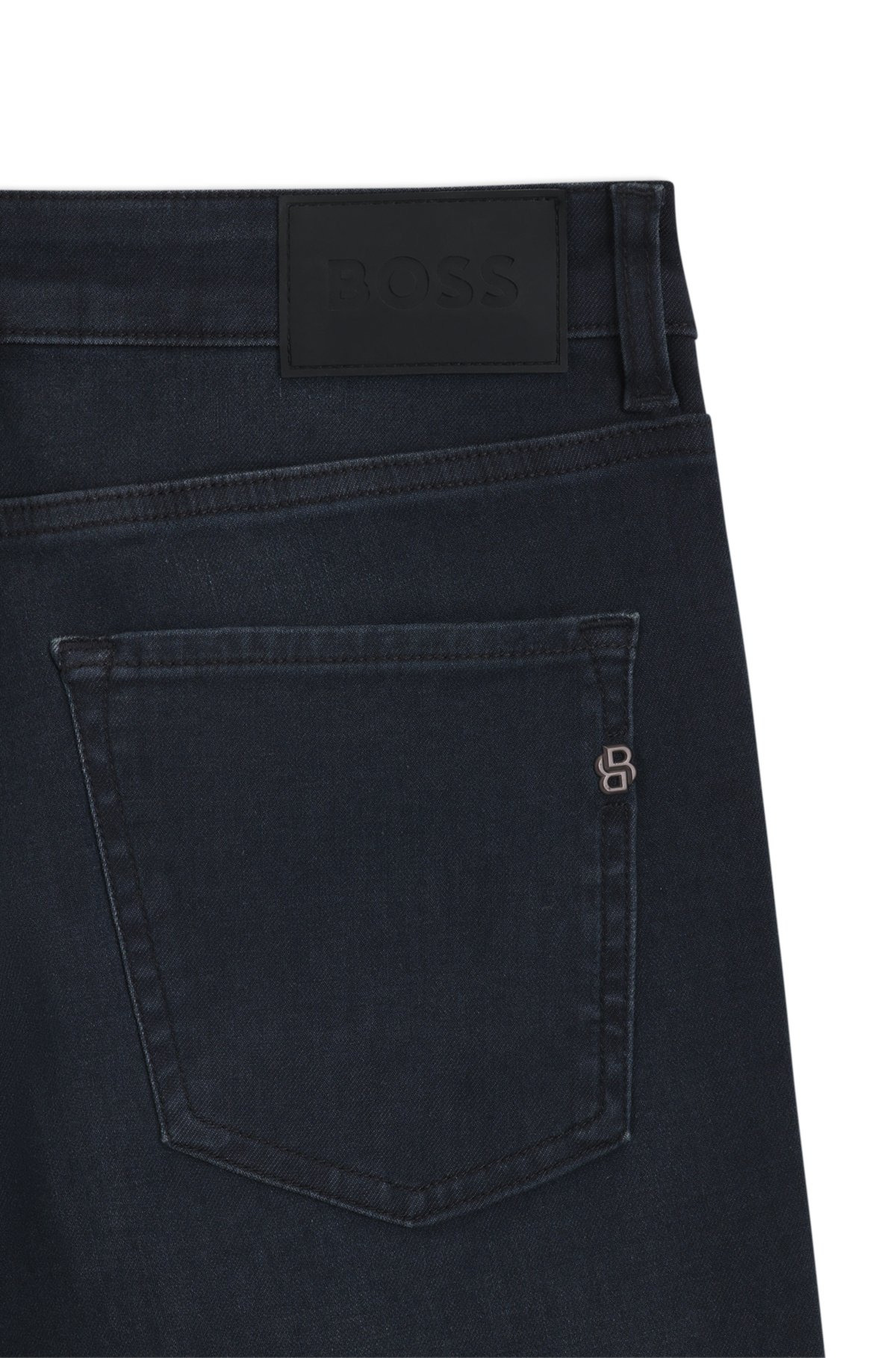 SLIM-FIT JEANS IN MID-BLUE KNITTED DENIM - 2