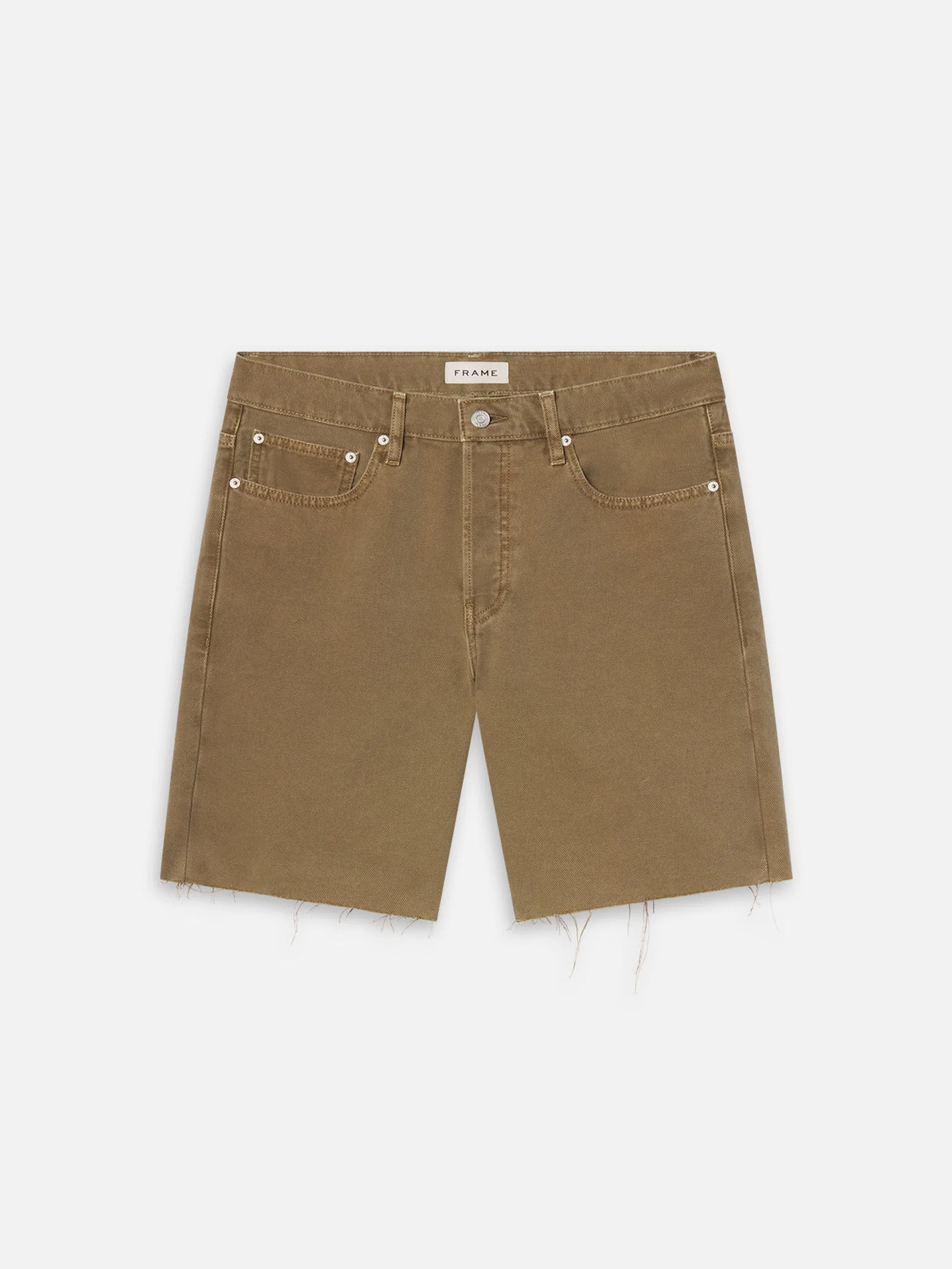 Relaxed Short Raw Hem in Light Brown - 1