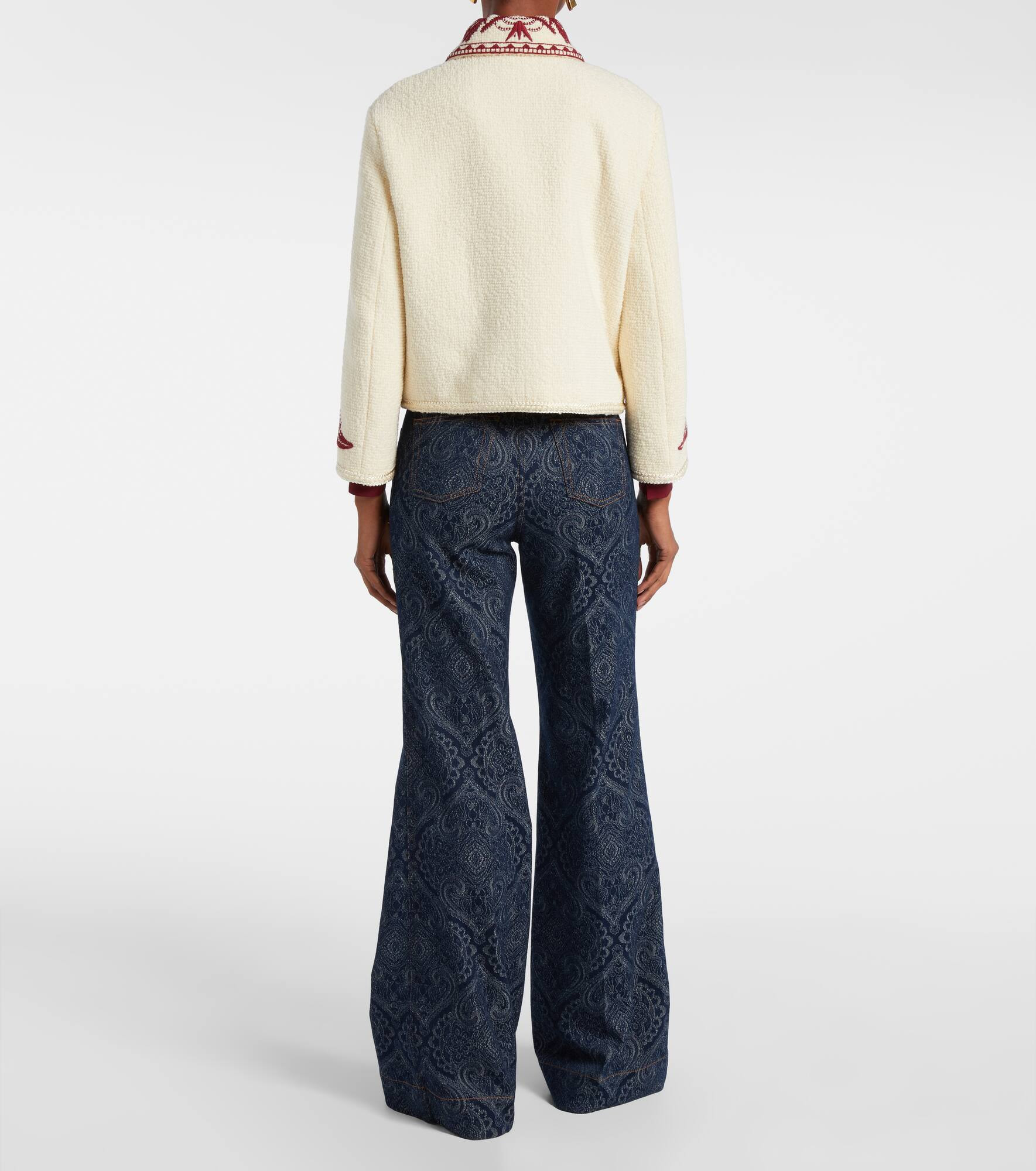 Embroidered wool bouclé jacket - 3
