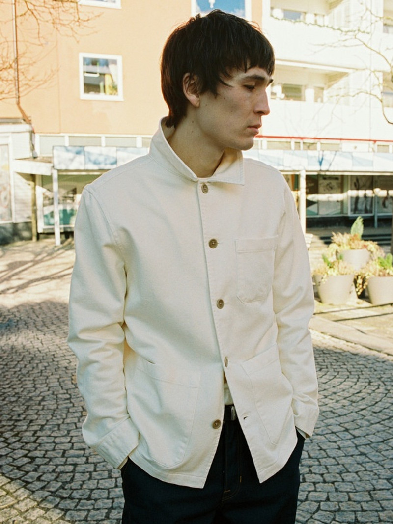 Nudie Jeans Barney Worker Jacket Ivory outlook