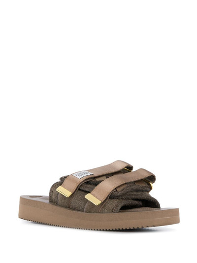 Suicoke leather logo slides outlook