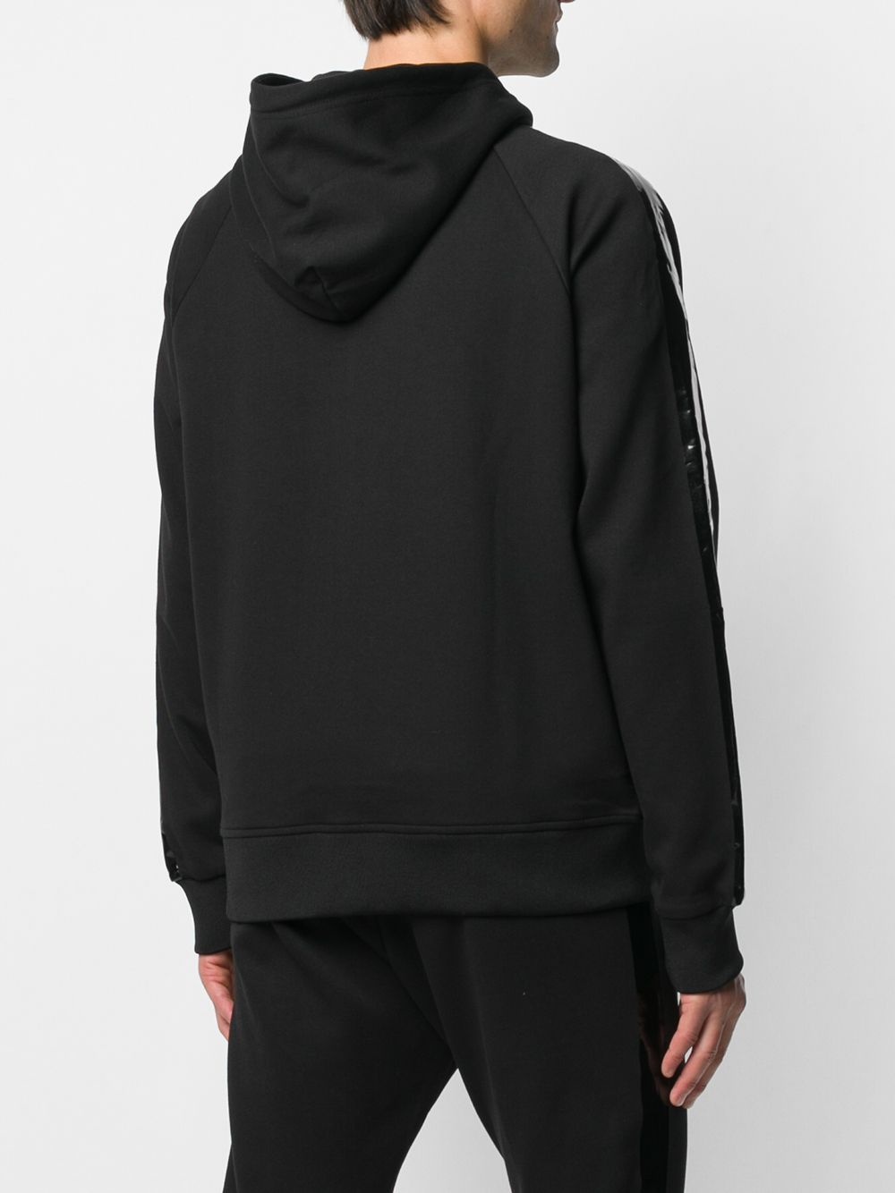 logo tape sleeve hoodie - 4