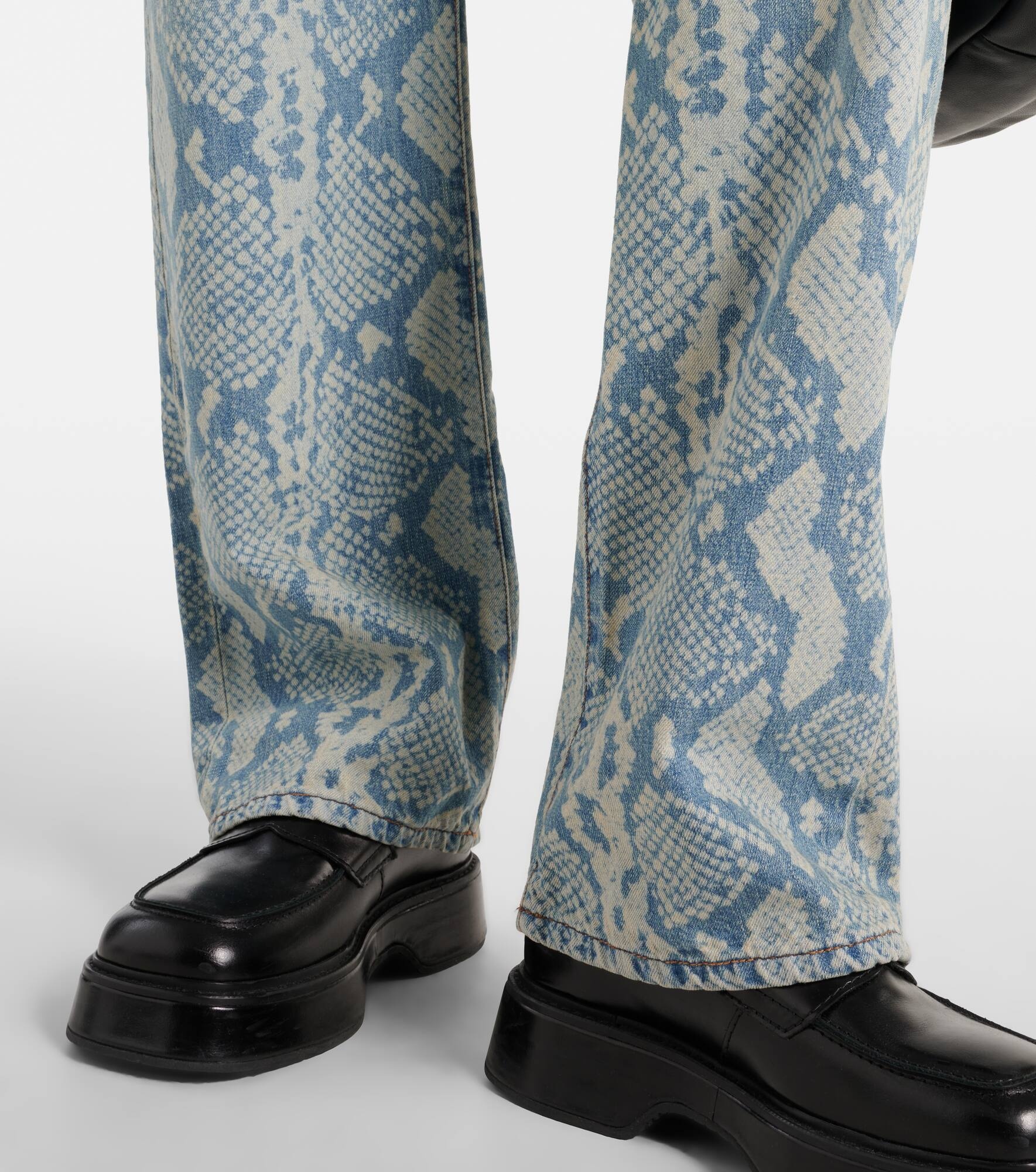 Diego snake-print straight jeans - 6