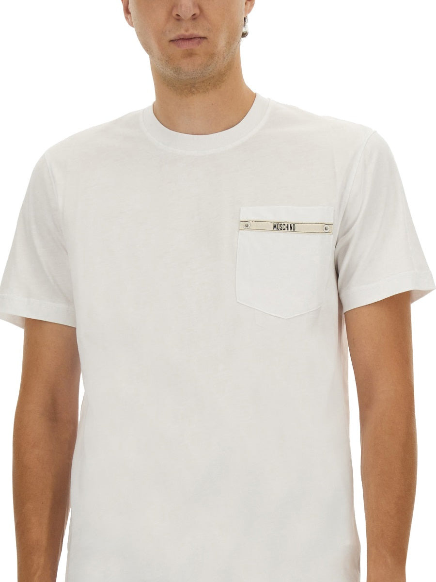 Moschino Men T-Shirt With Logo Ribbon - 4