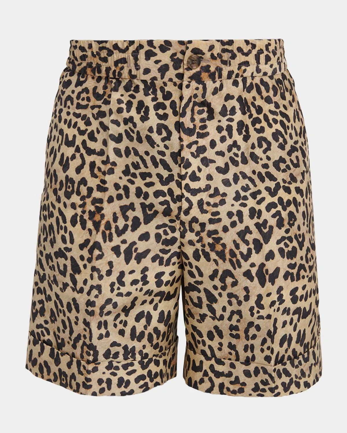 Men's Silk Leopard-Print Bermuda Shorts - 1