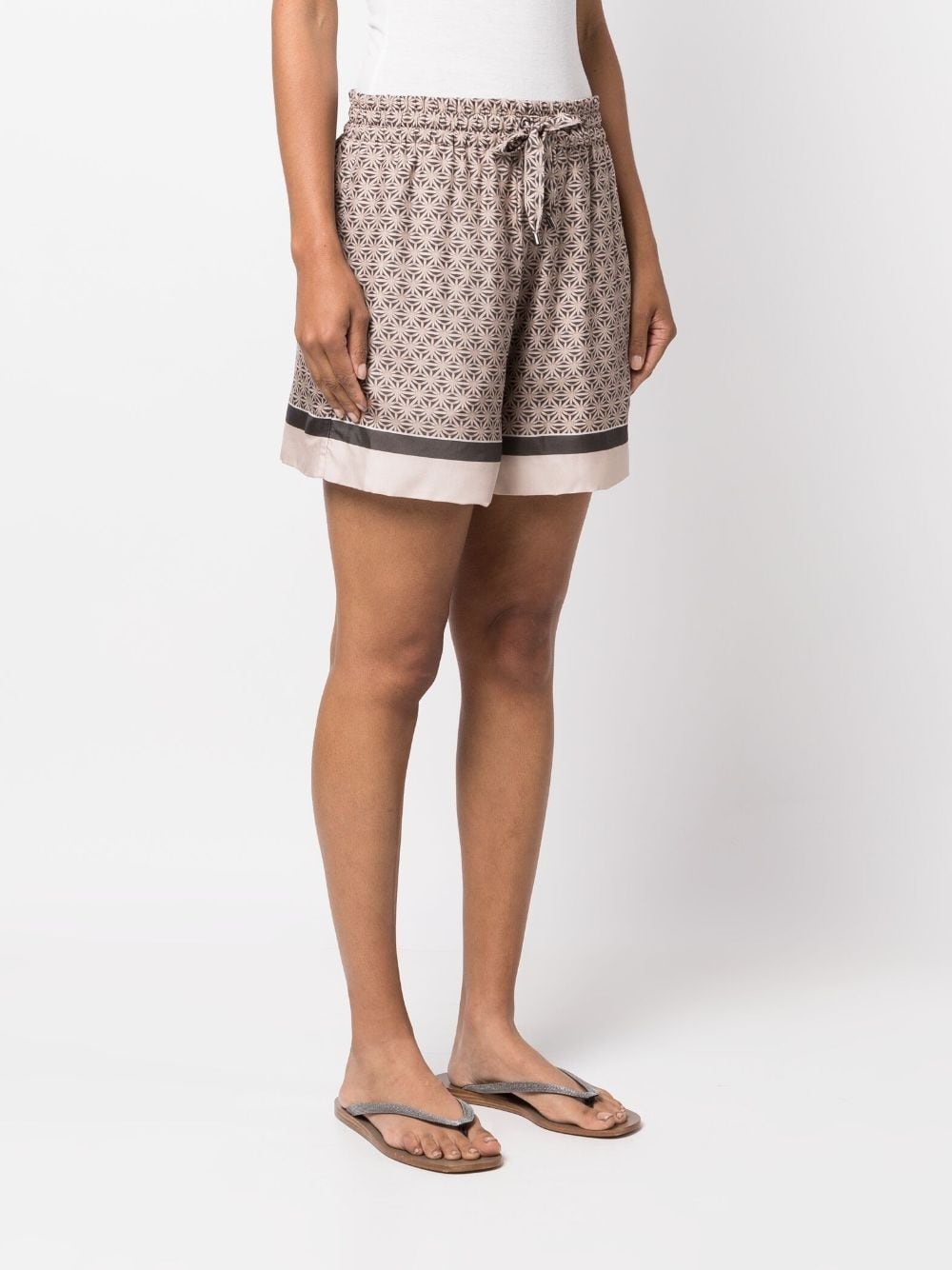 graphic-print silk shorts - 3