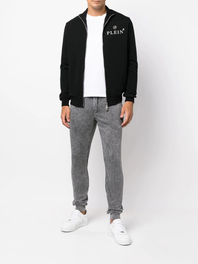 PHILIPP PLEIN logo-patch bleached track pants outlook