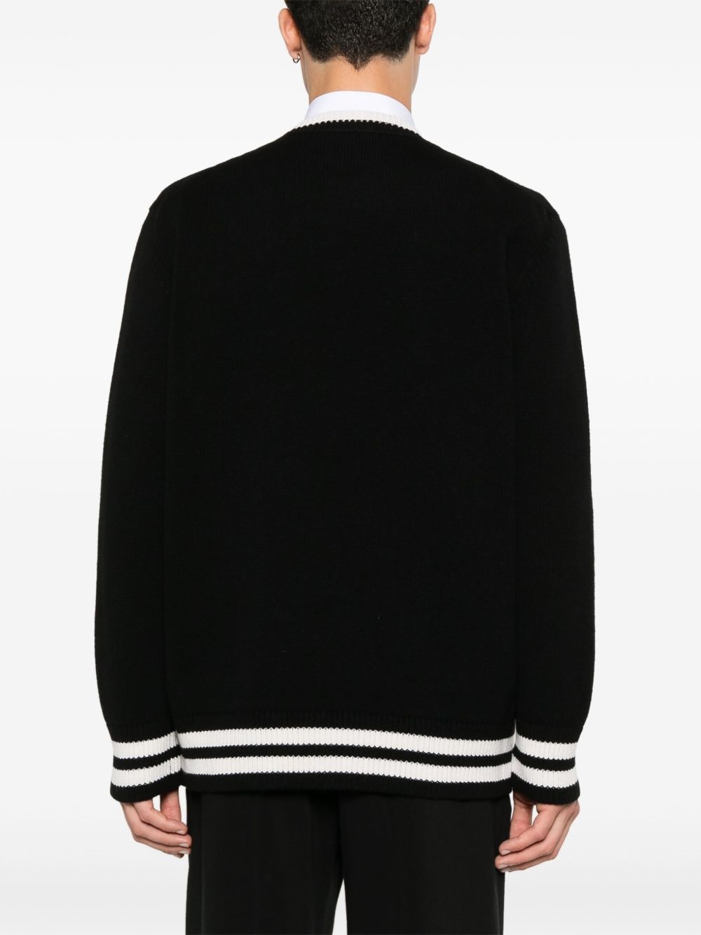 logo-print wool jumper - 4