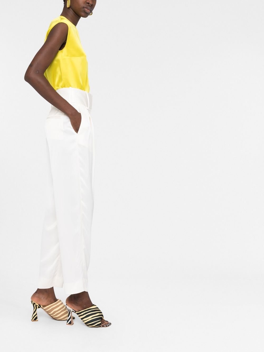 satin-finish sleeveless blouse - 6