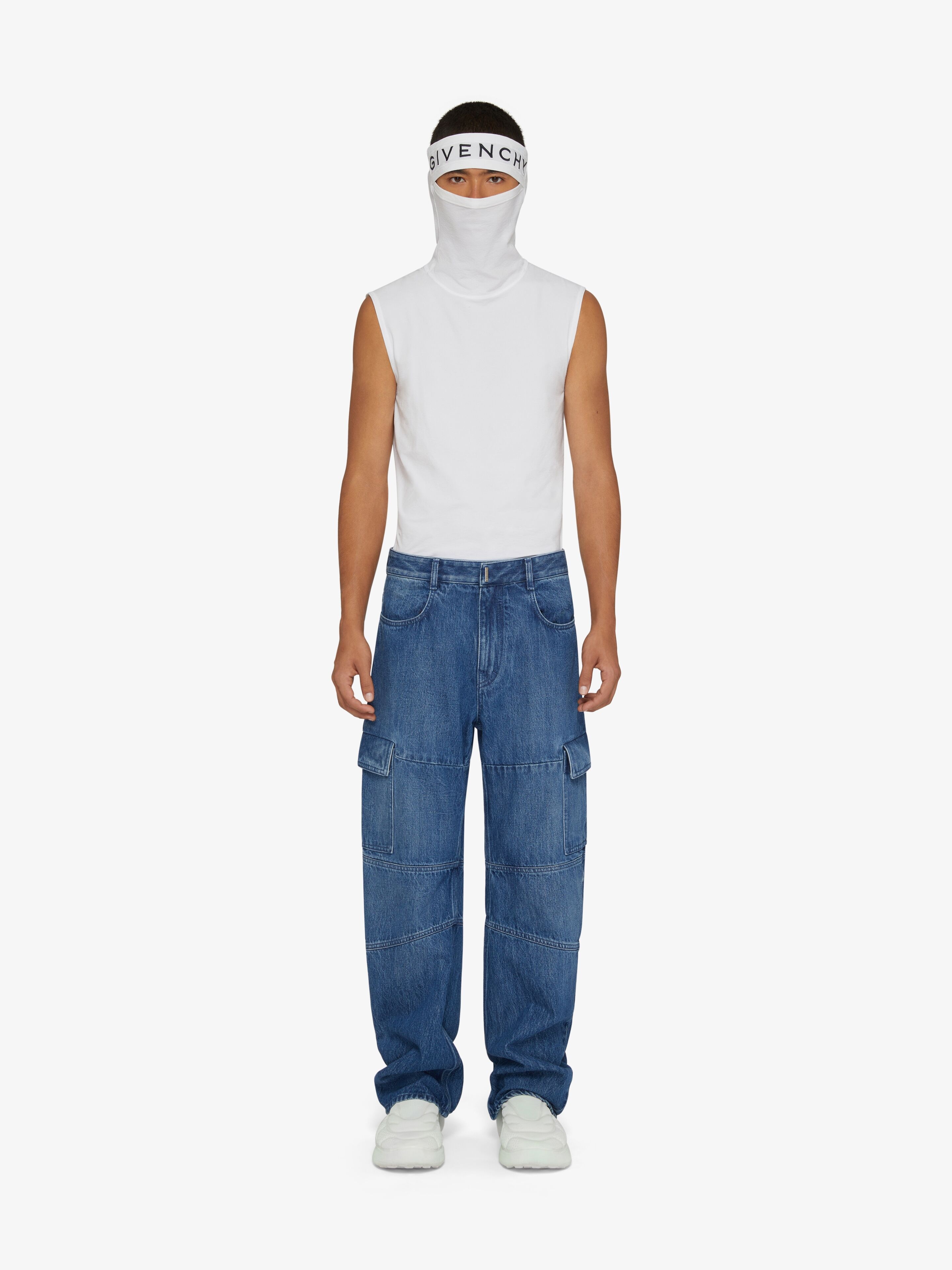 MULTICUTTED DENIM CARGO PANT - 2