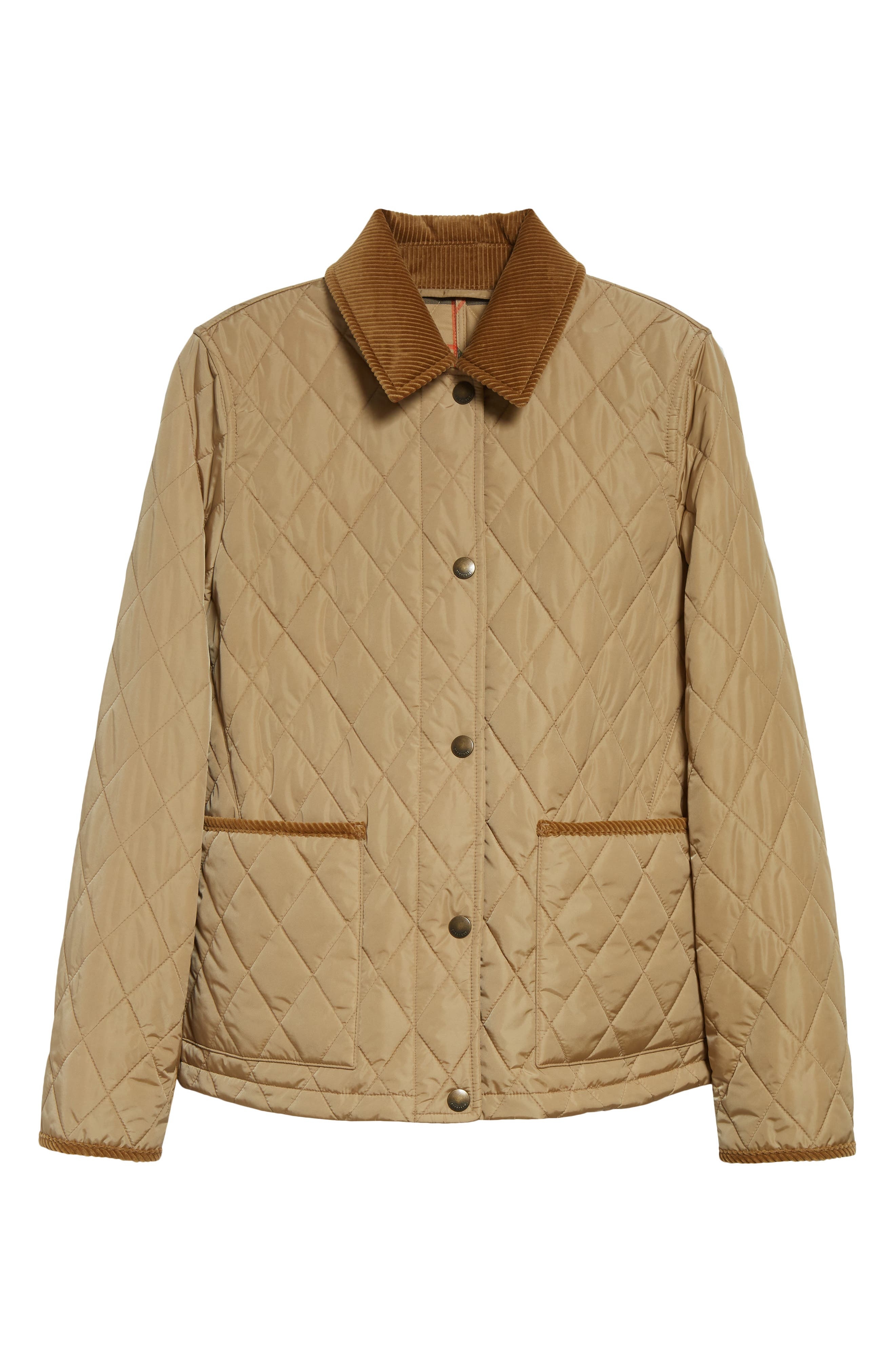 burberry Dorset Quilted Nylon Jacket in Flax/Sand Ip Check at Nordstrom - 7