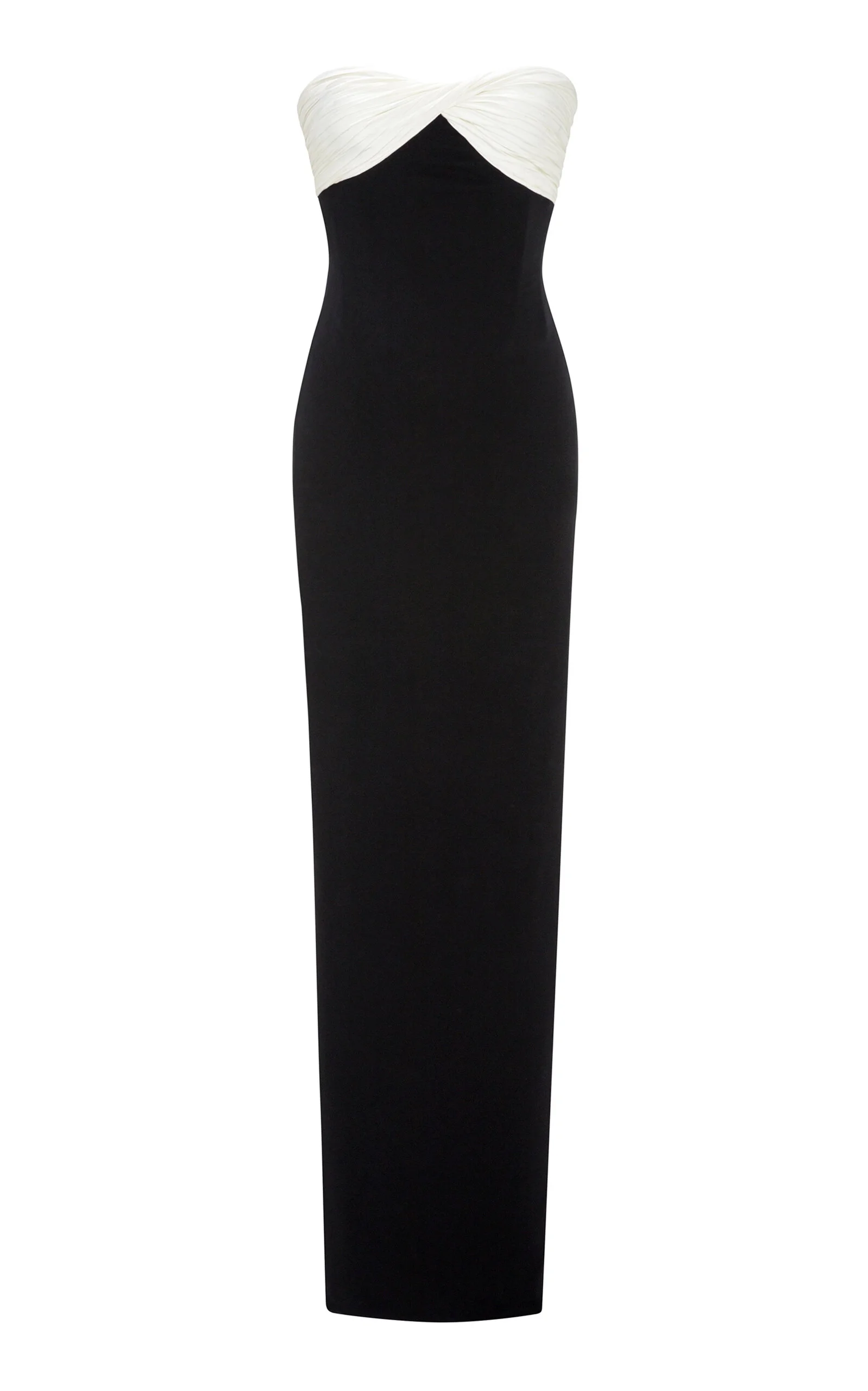 Twist-Detail Silk-Crepe Gown black/white - 1