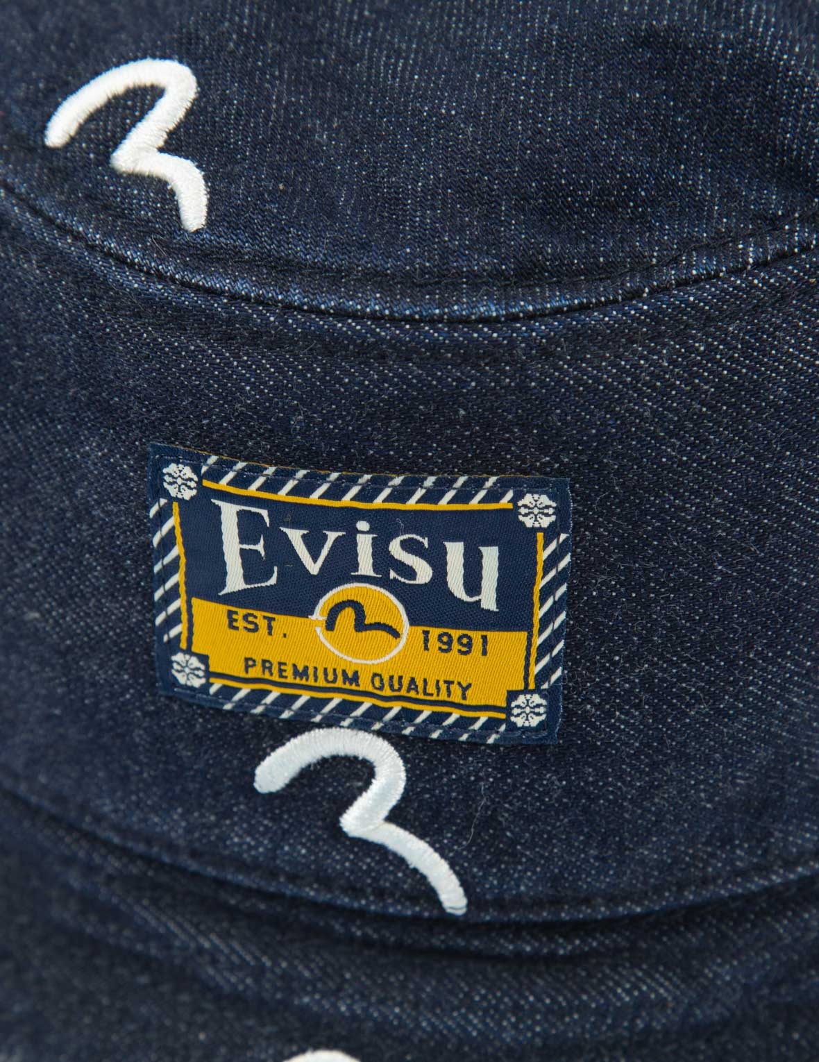 ALLOVER SEAGULL EMBROIDERY DENIM BUCKET HAT - 3
