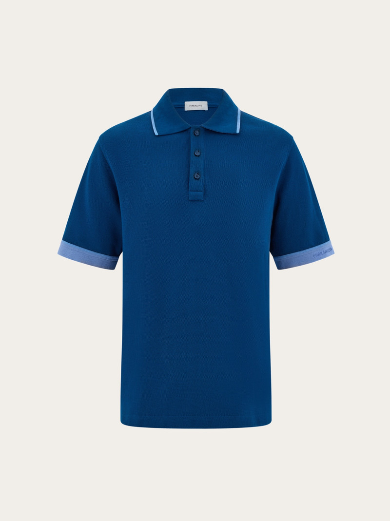 Polo shirt with contrasting sleeve detail 1