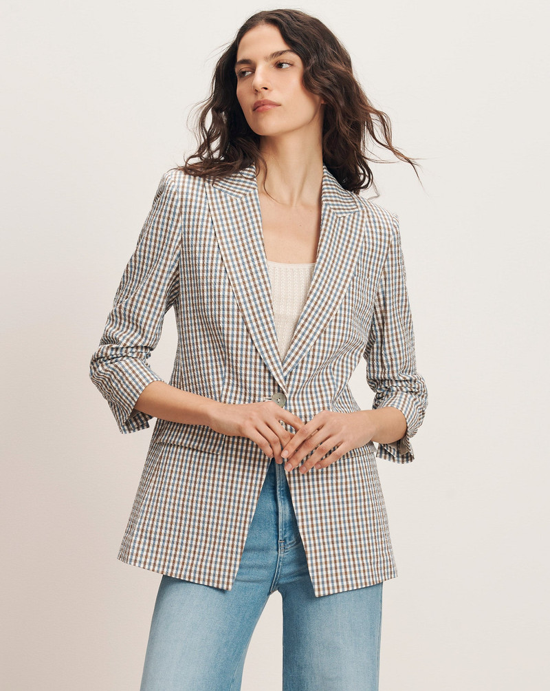 VERONICA BEARD CLAYTON GINGHAM DICKEY JACKET outlook