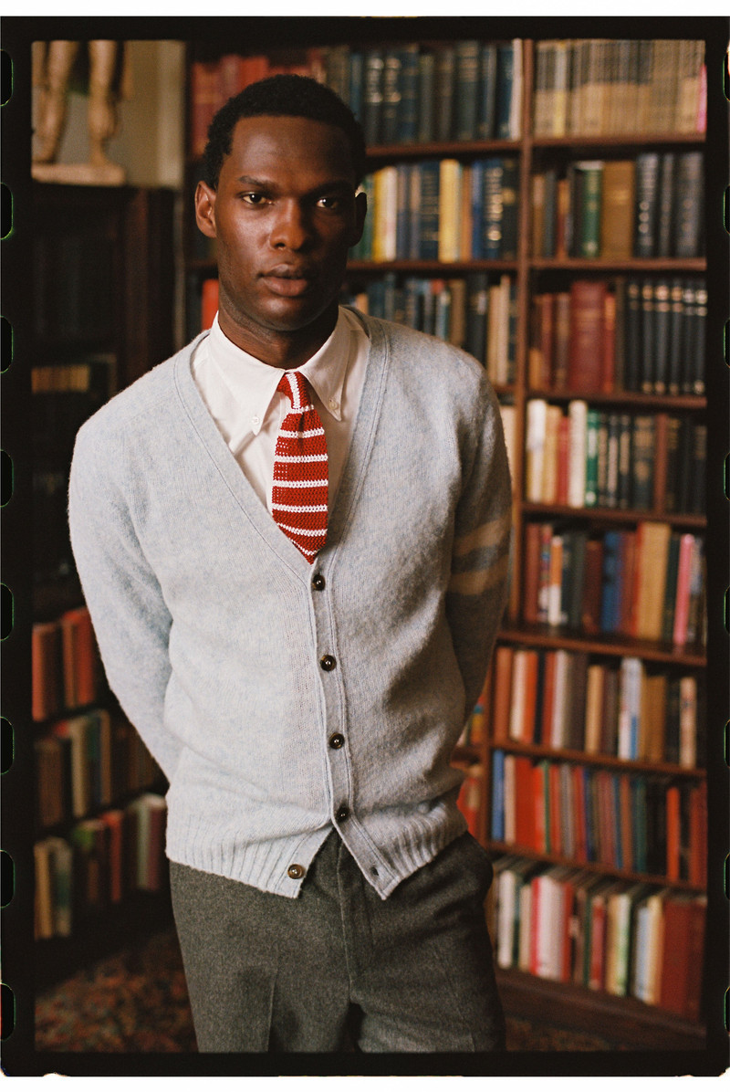 J. PRESS MADE-IN-SCOTLAND LIGHT BLUE SHAGGY DOG UNIVERSITY CARDIGAN outlook