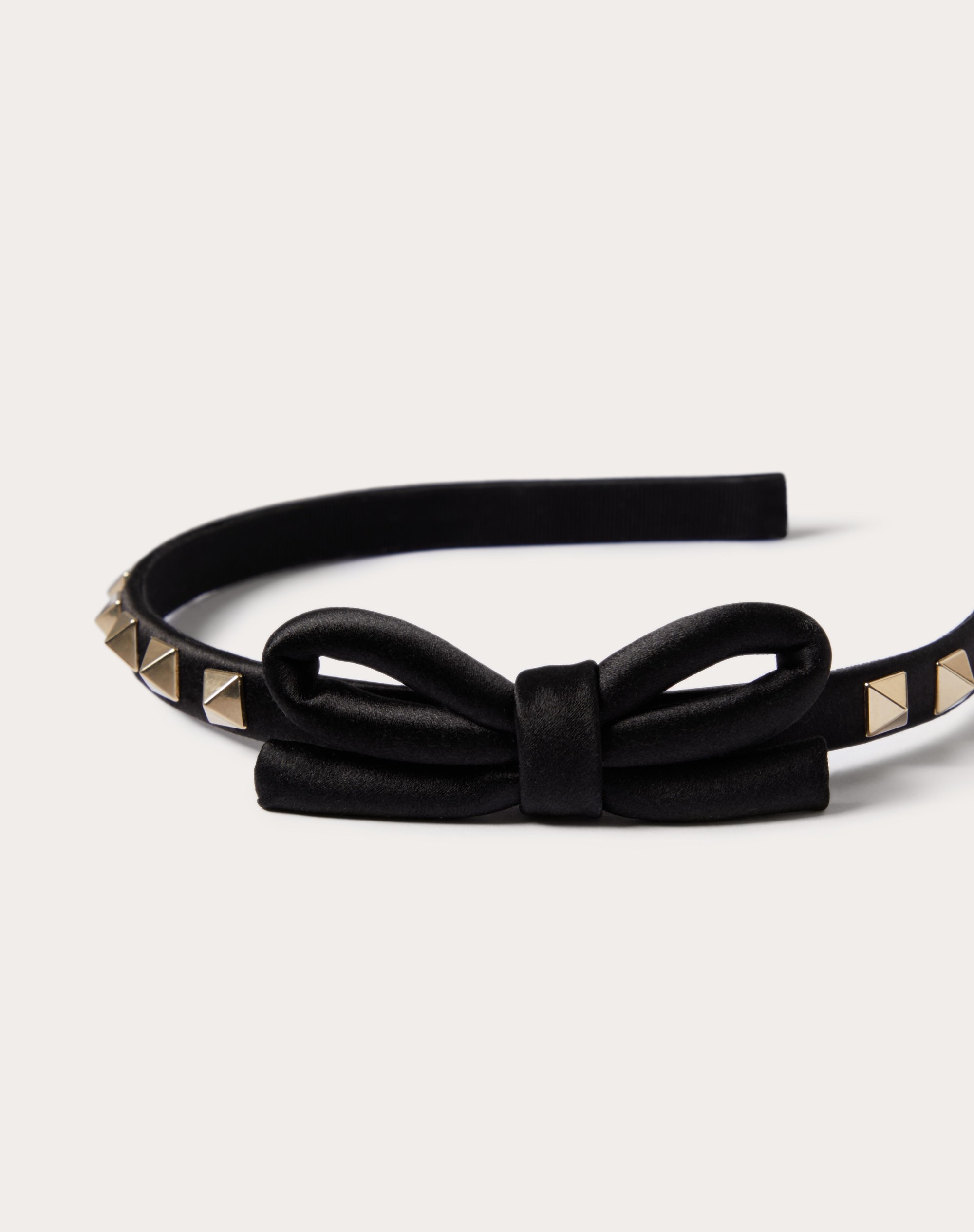 ROCKSTUD SATIN AND METAL HEADBAND - 4