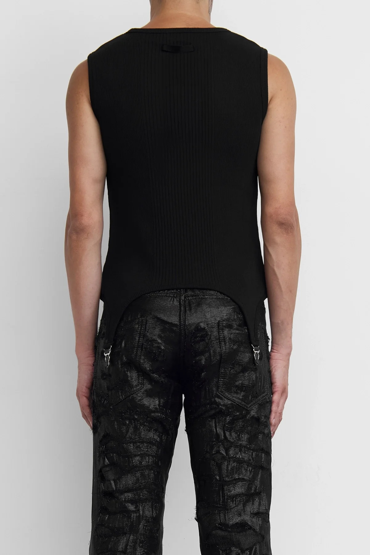Jean Paul Gaultier 'The Garter' Ribbed Tank Top Black - 5