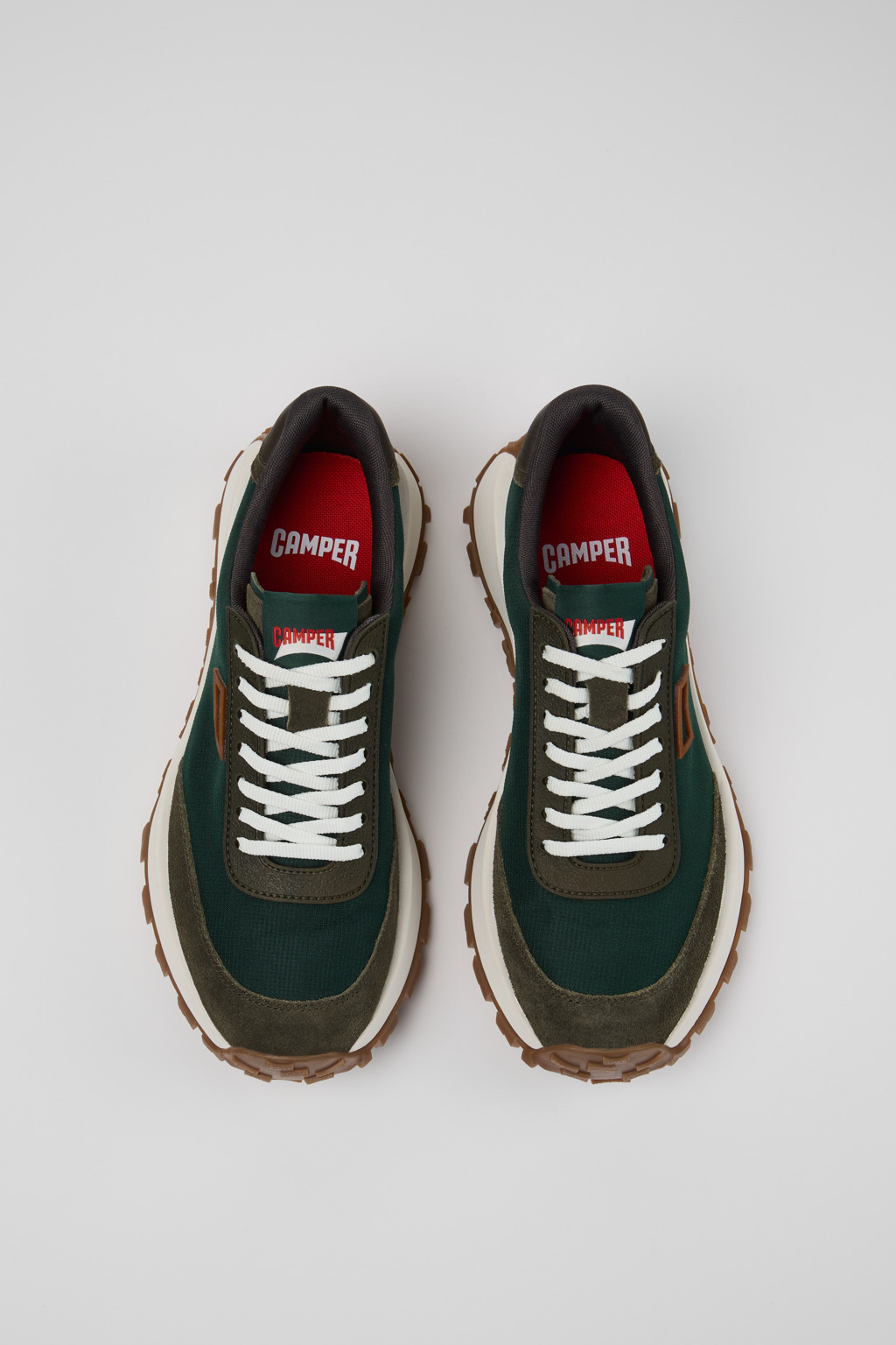 Green Textile and Nubuck Sneakers for Men. - 5
