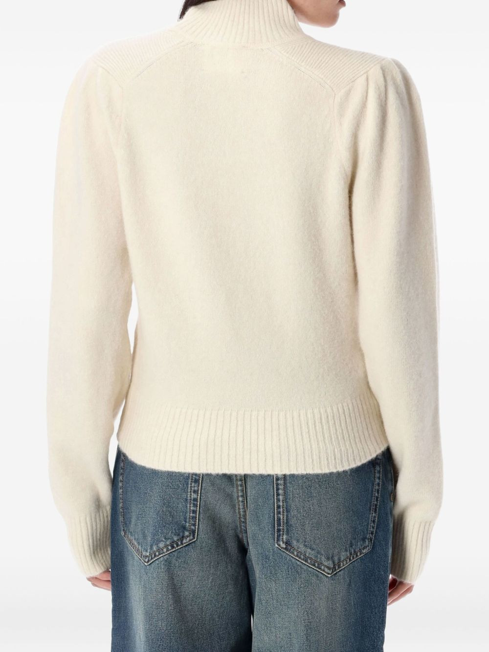 turtleneck puff-shoulder jumper - 2