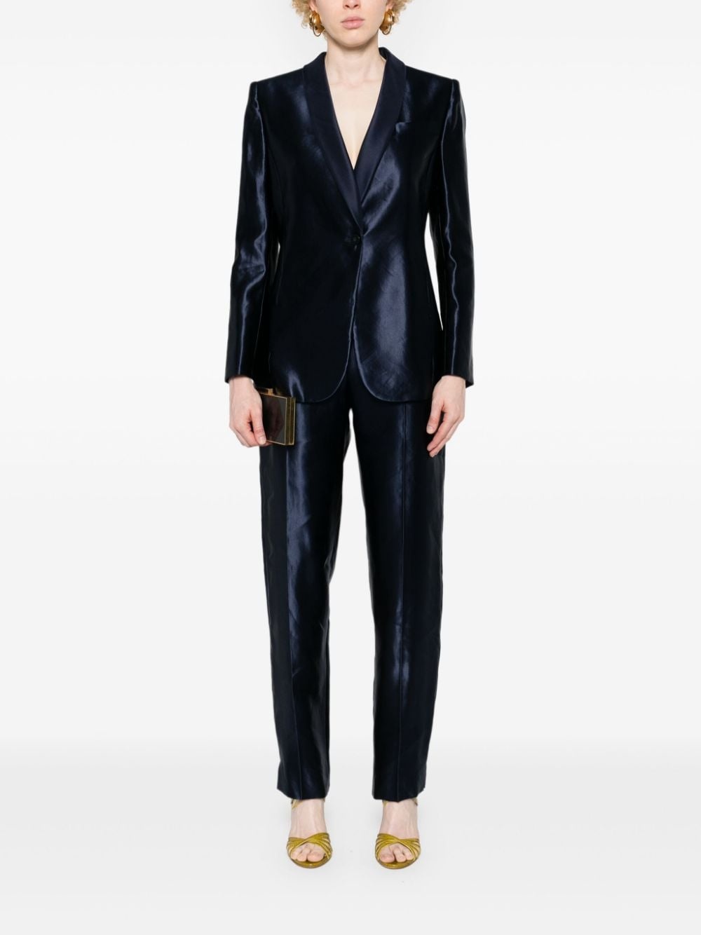 seam-detail satin trousers - 2