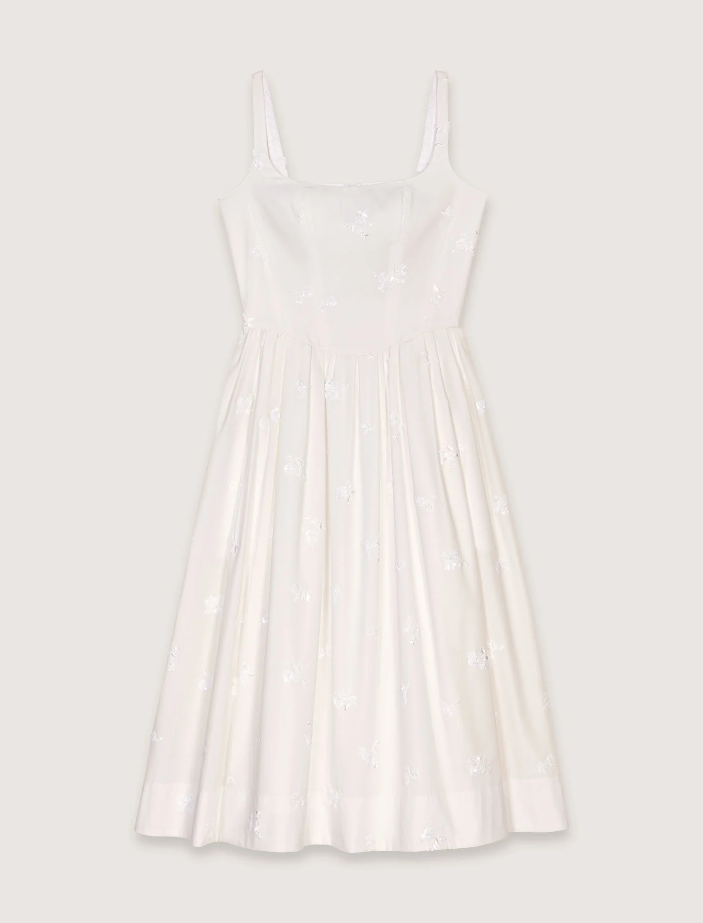 Embroidered cotton midi dress - 1