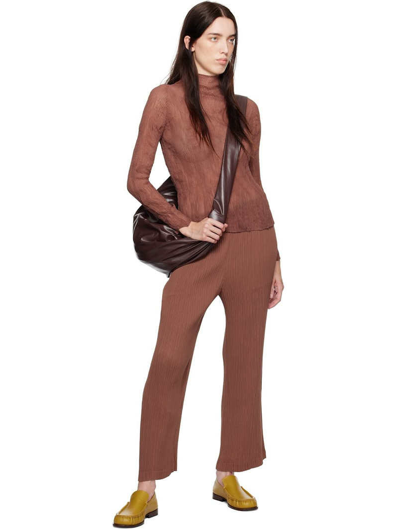 ISSEY MIYAKE Brown Chiffon Twist 2 Turtleneck outlook