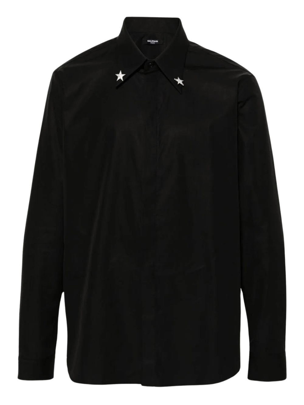 Embroidered Star Collar Cotton Shirt - 1