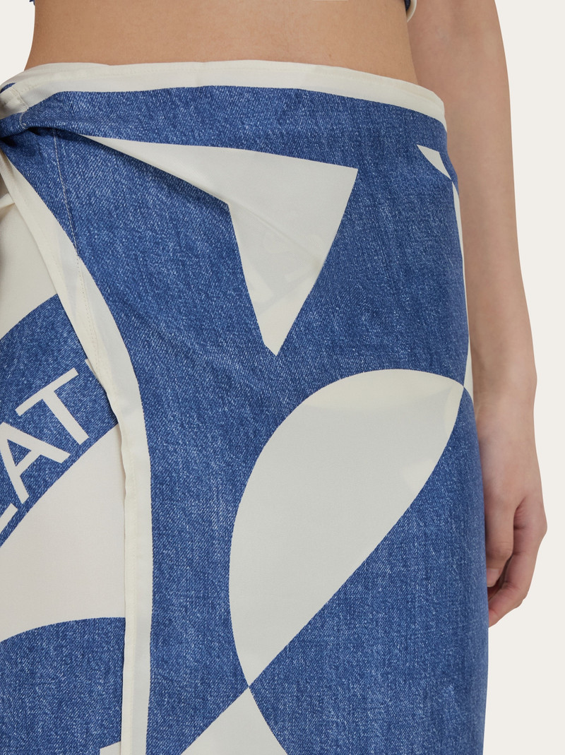 FERRAGAMO Venna logo sarong skirt outlook
