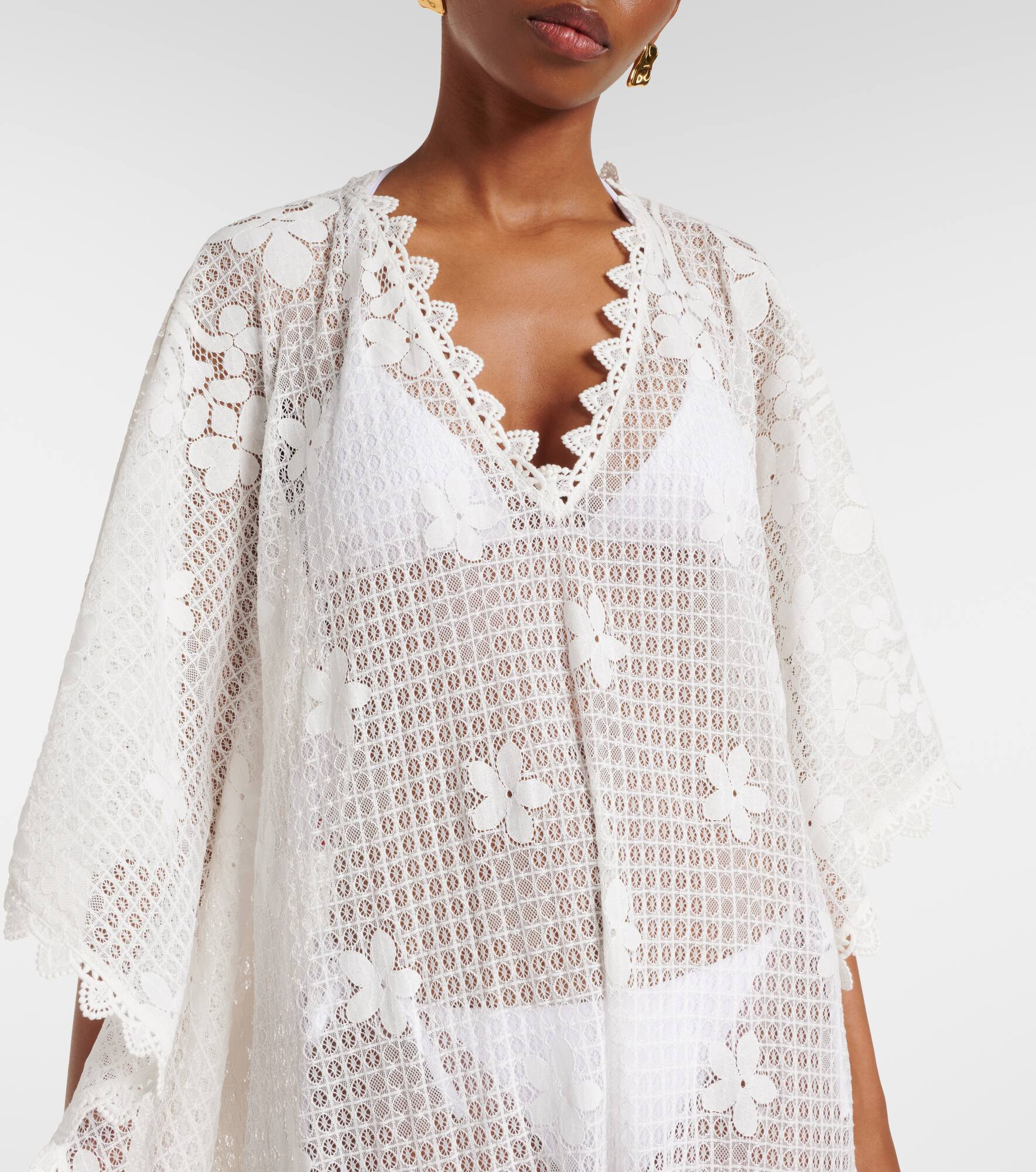 Josephine ruffled cotton-blend kaftan - 4