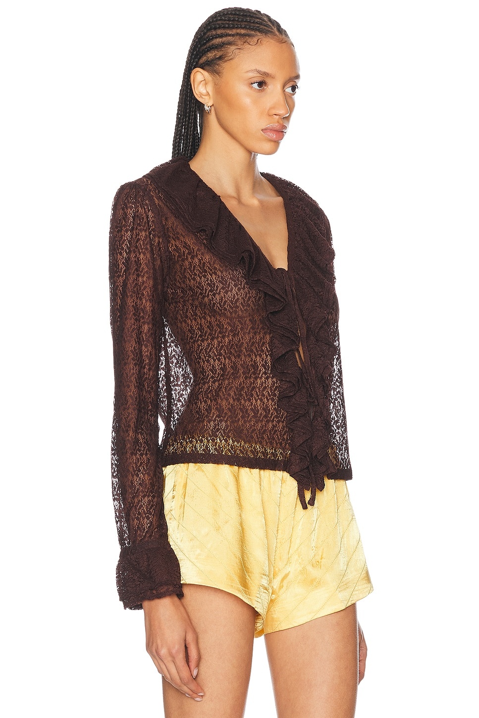 Lace Flounce Blouse - 2