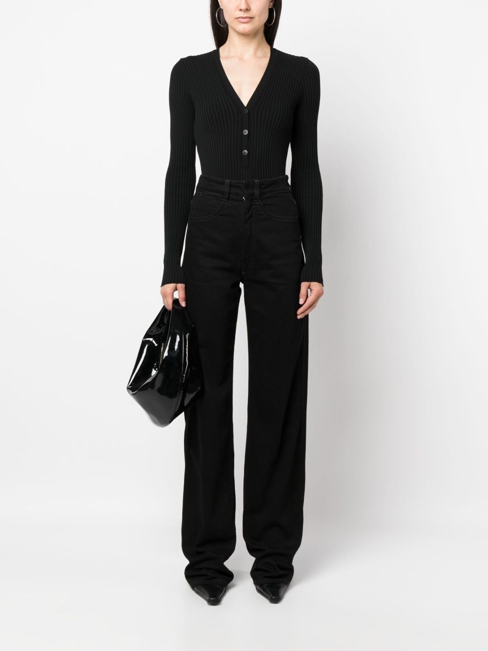 long-sleeve ribbed-knit bodysuit - 2