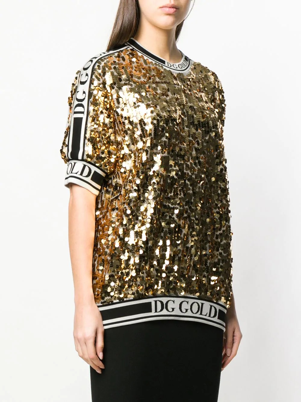 logo trim sequin T-shirt - 3