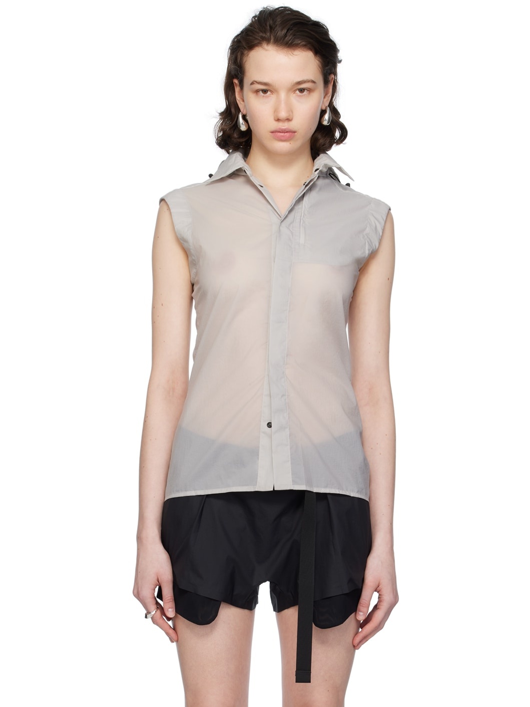Gray Hood Vest - 1