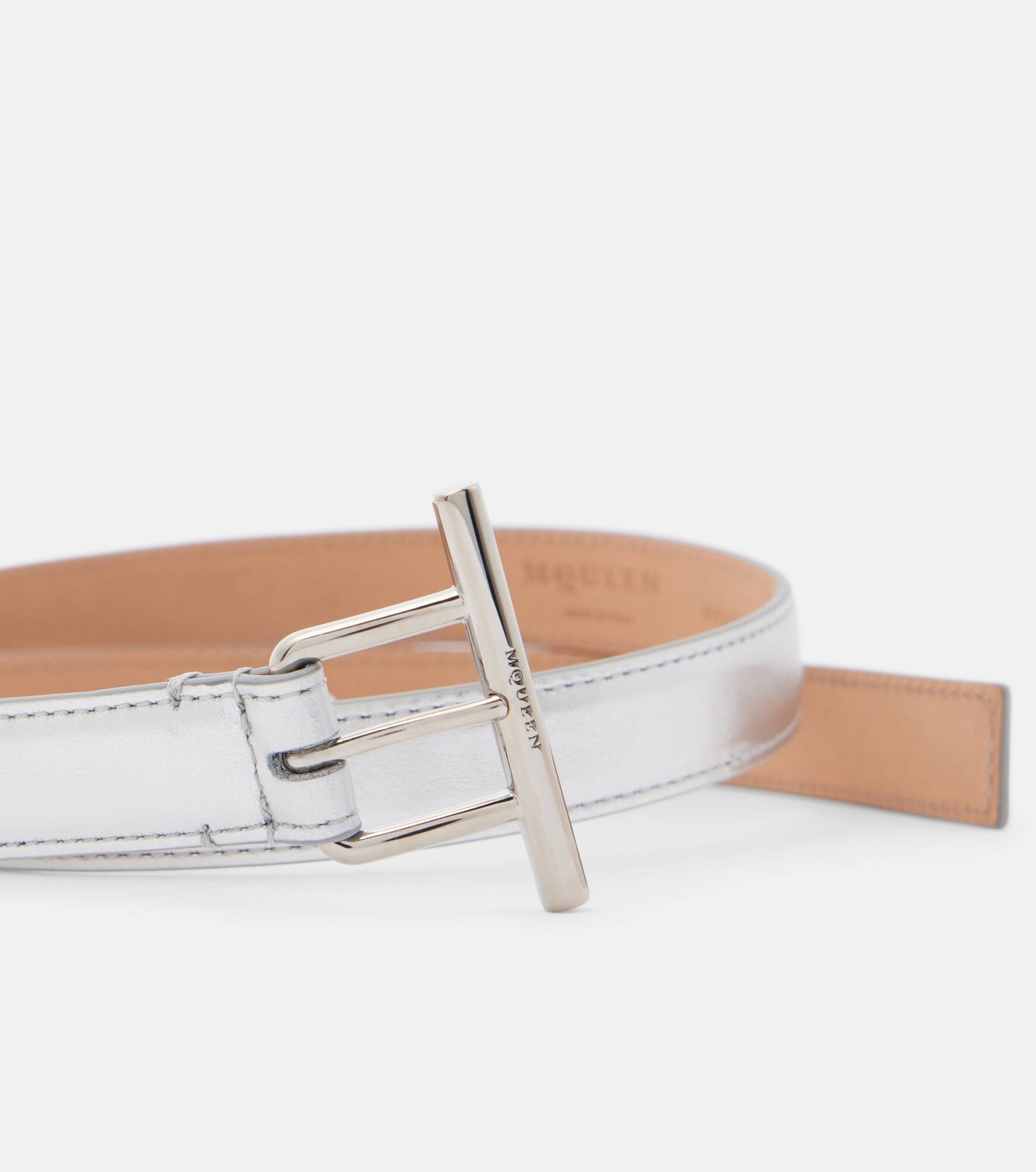 Metallic leather belt - 3