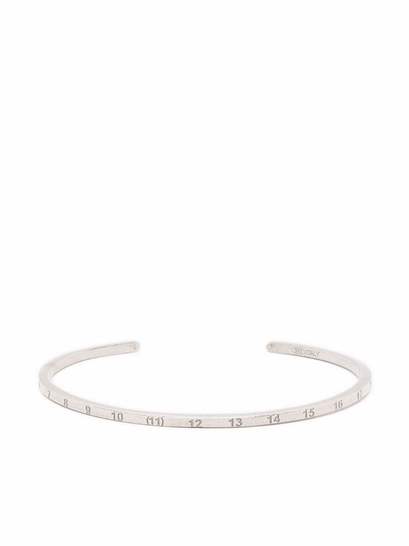 numbers-engraved cuff bracelet - 2