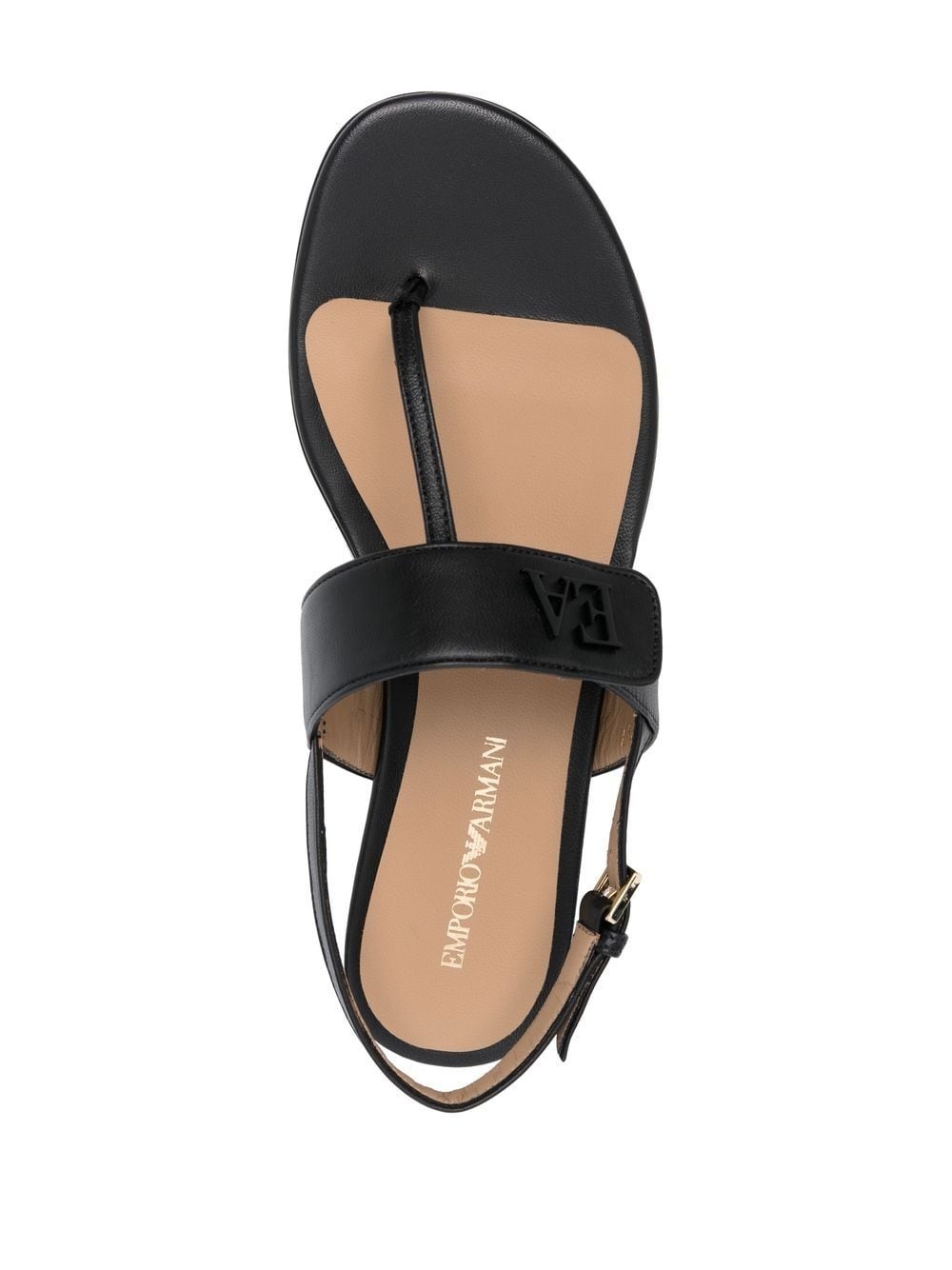 logo-plaque leather sandals - 4