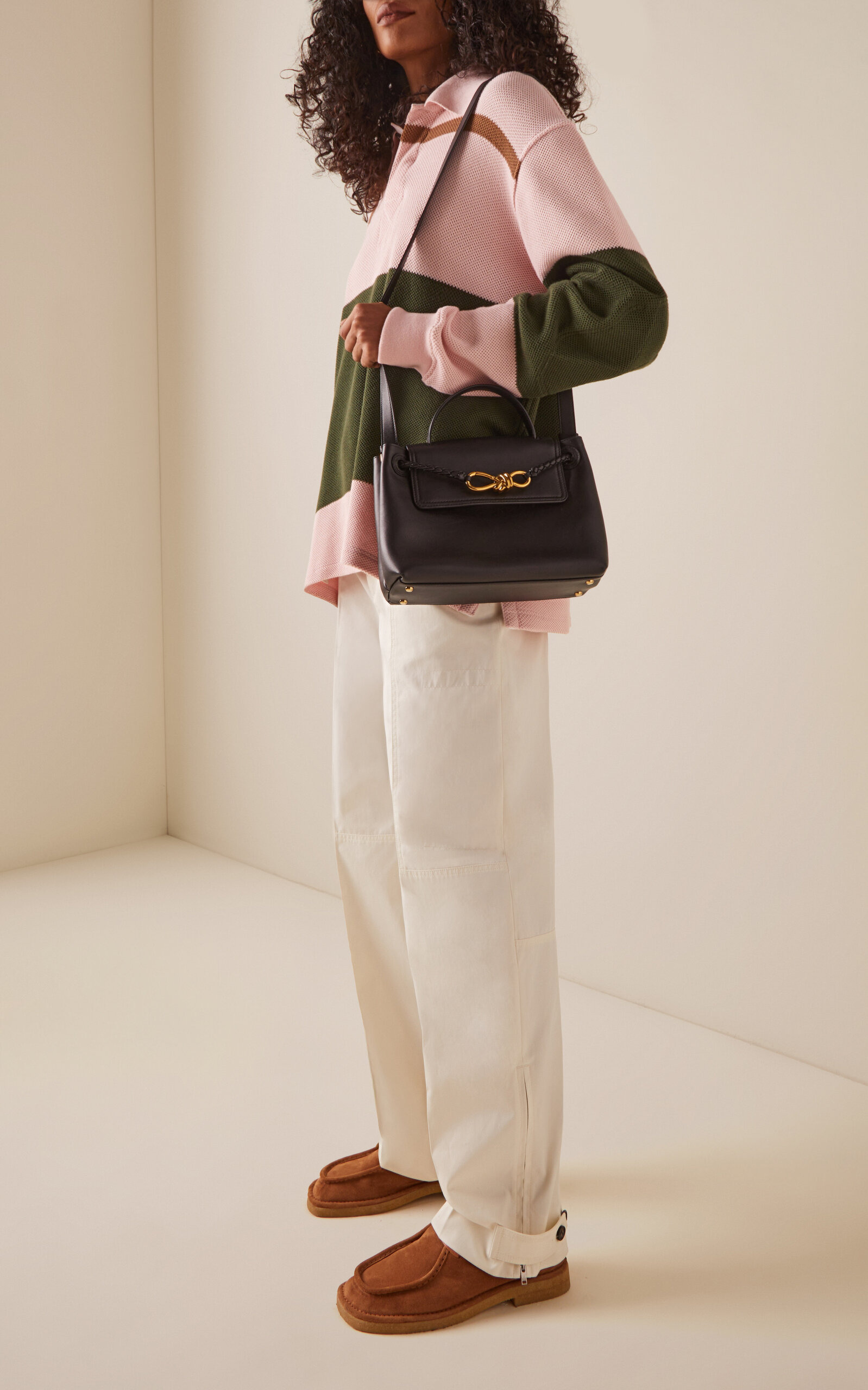 Belted Cotton Barrel Pants neutral - 2