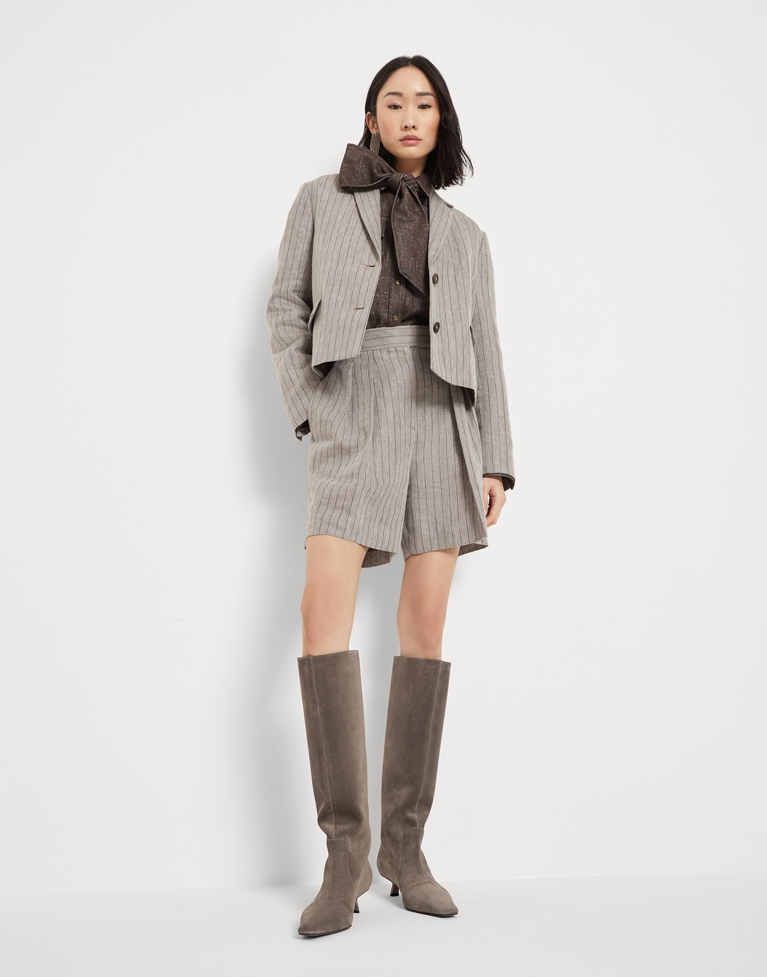 Suede city boots with shiny loop detail - 4