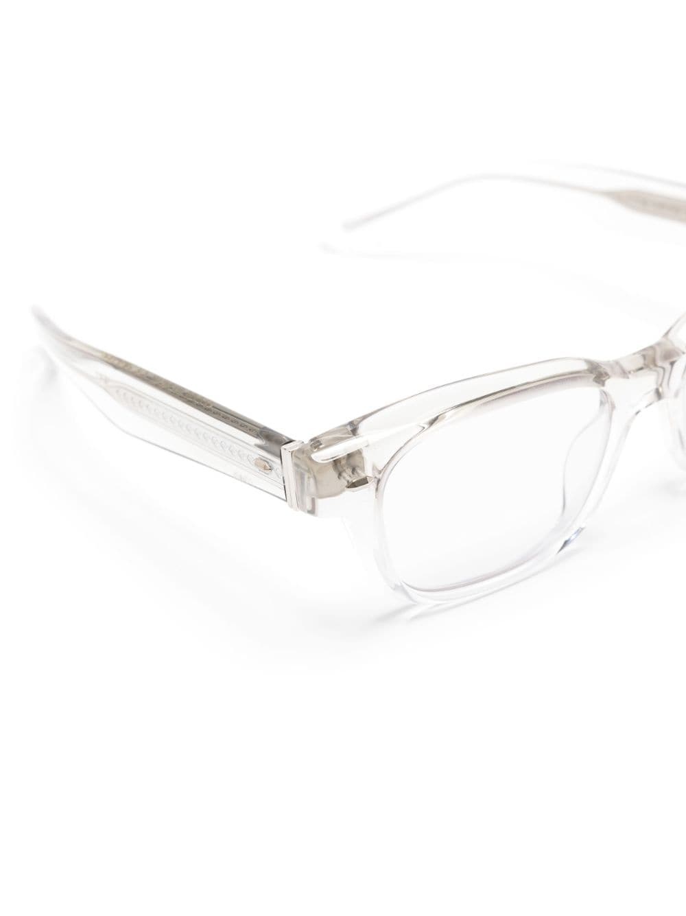 transparent rectangle-frame glasses - 3