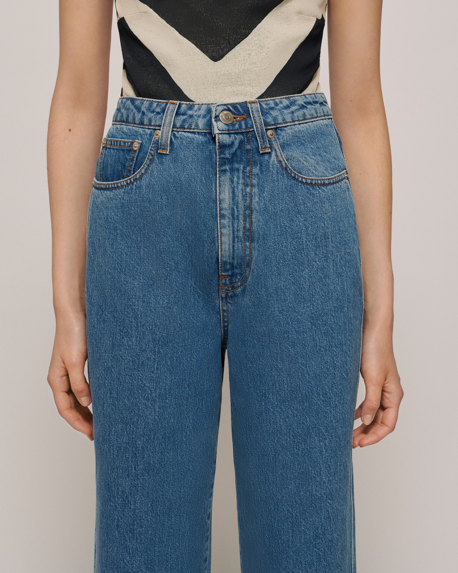 JANE - Straight leg jeans - Medium blue - 4