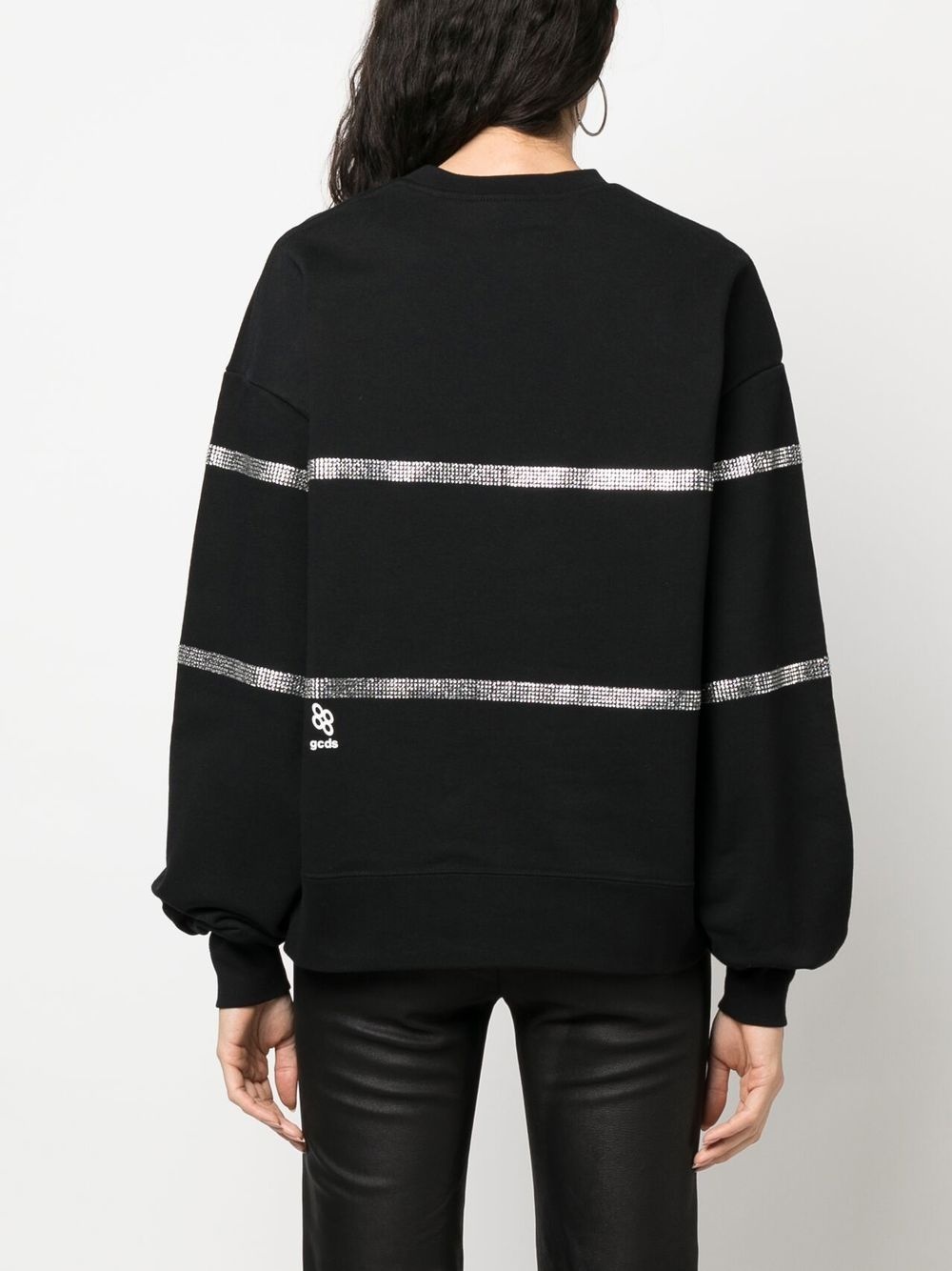 crystal-embellished striped sweatshirt - 4