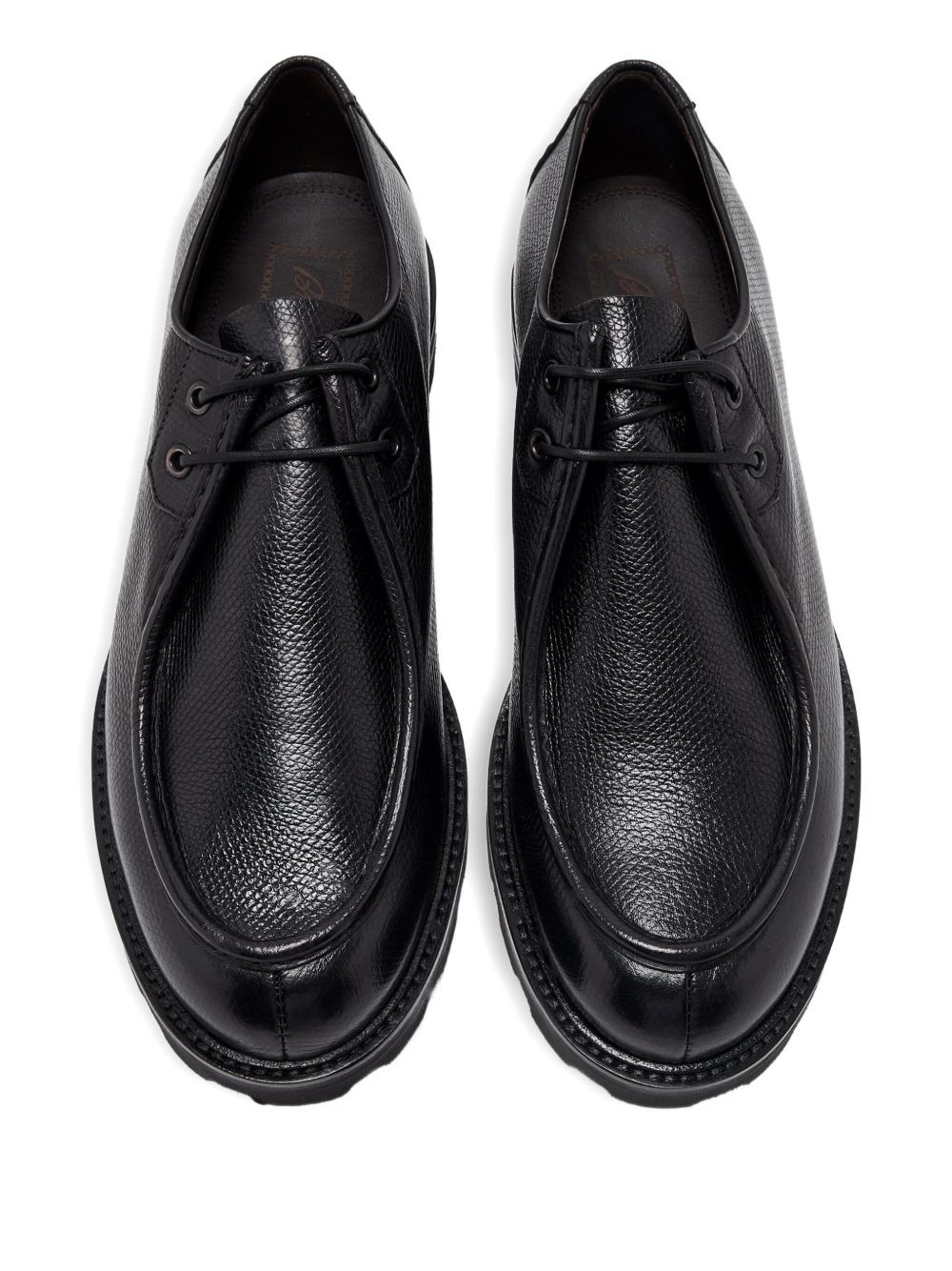textured-leather derby shoes - 3