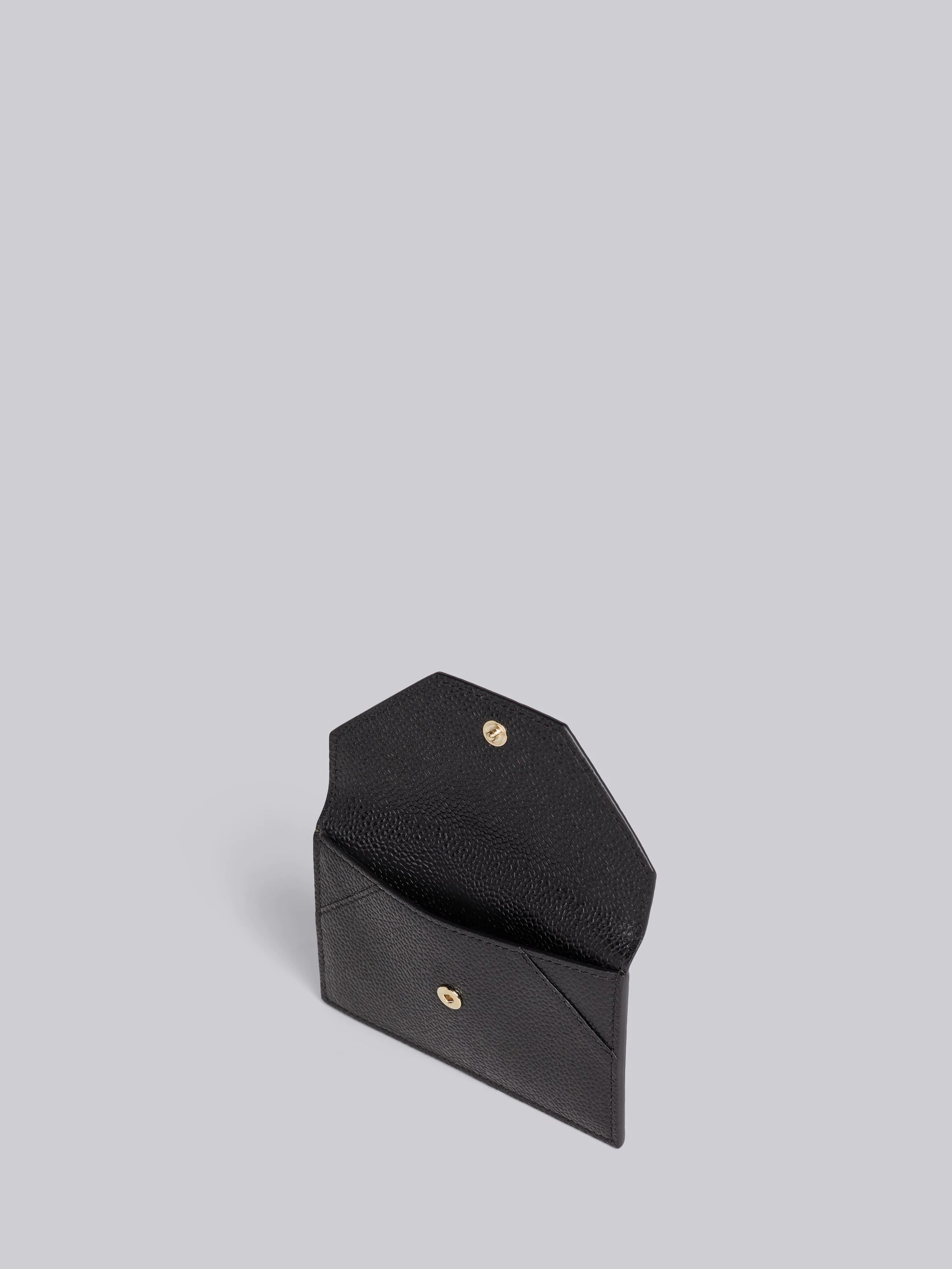Black Pebble Grain Leather Bow Detail Envelope Card Holder - 3