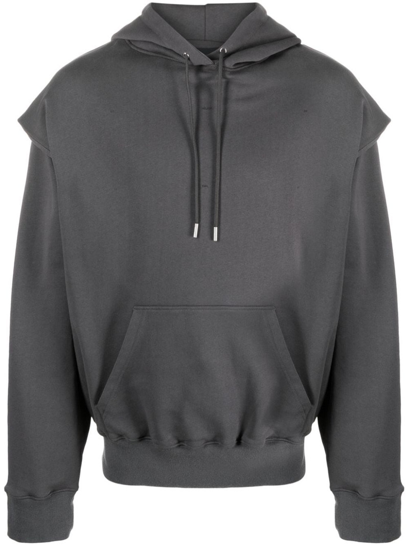 Outline logo-print cotton hoodie 1