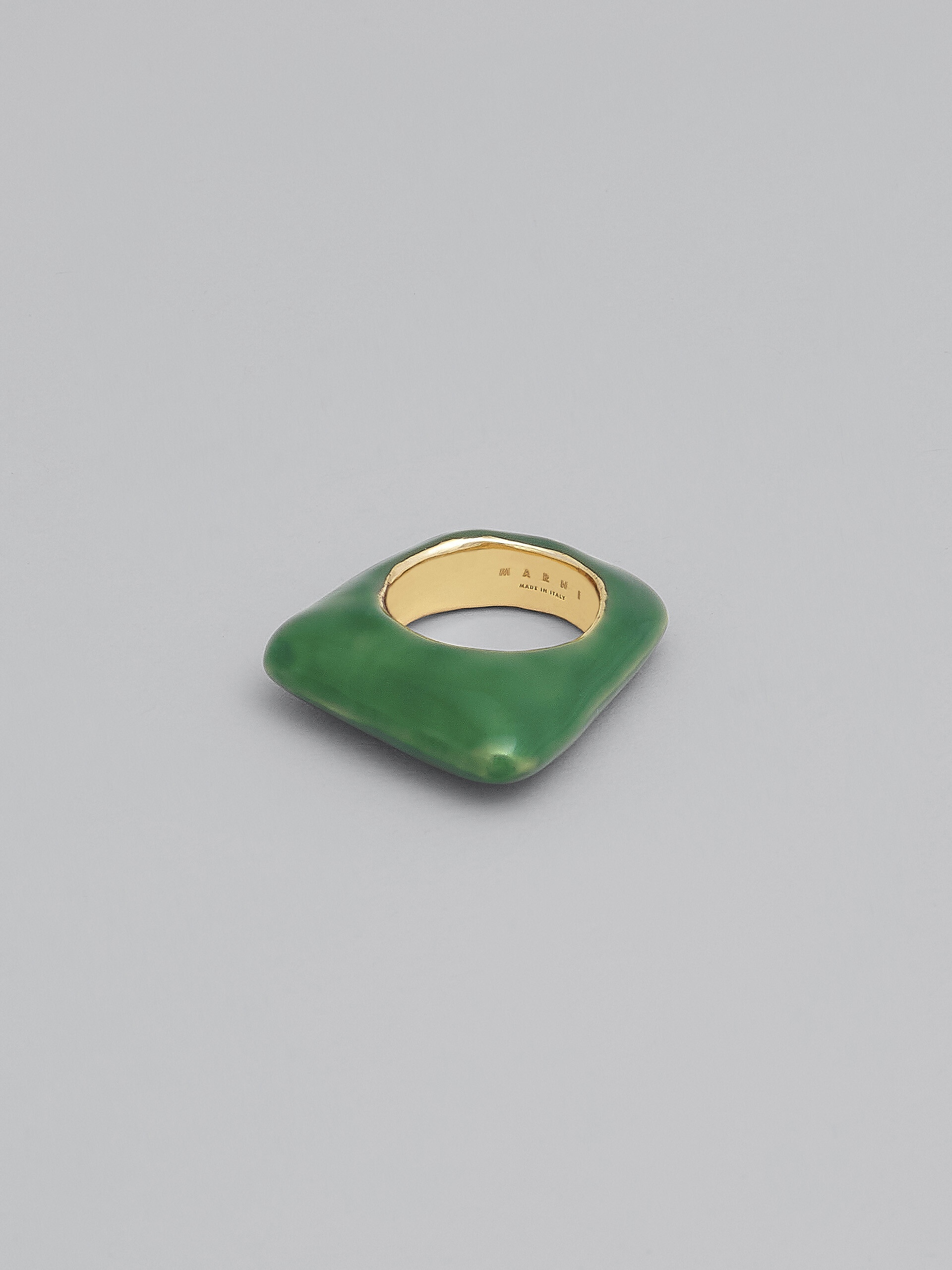TRAPEZE GREEN RING - 4