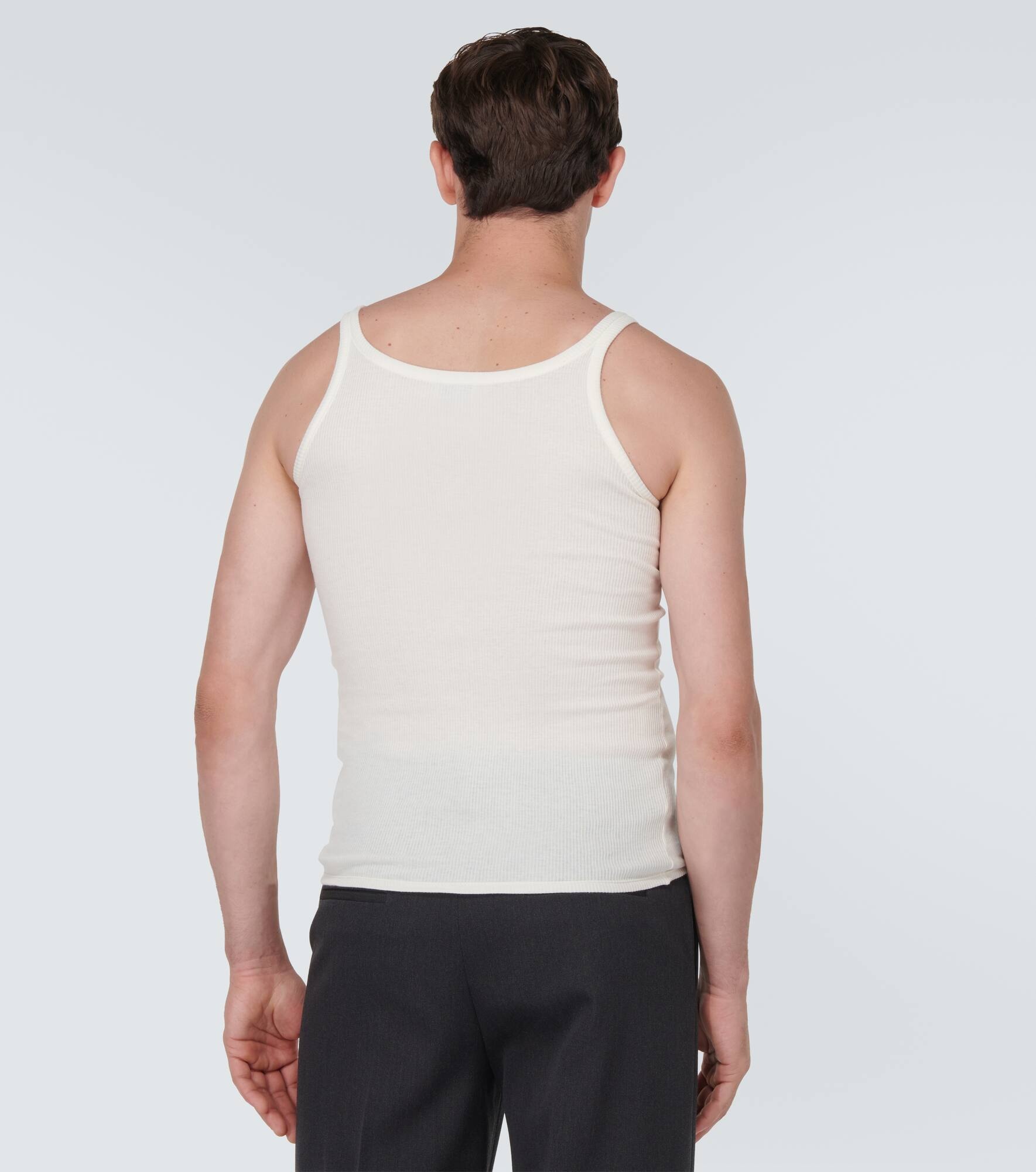Logo cotton jersey tank top - 4
