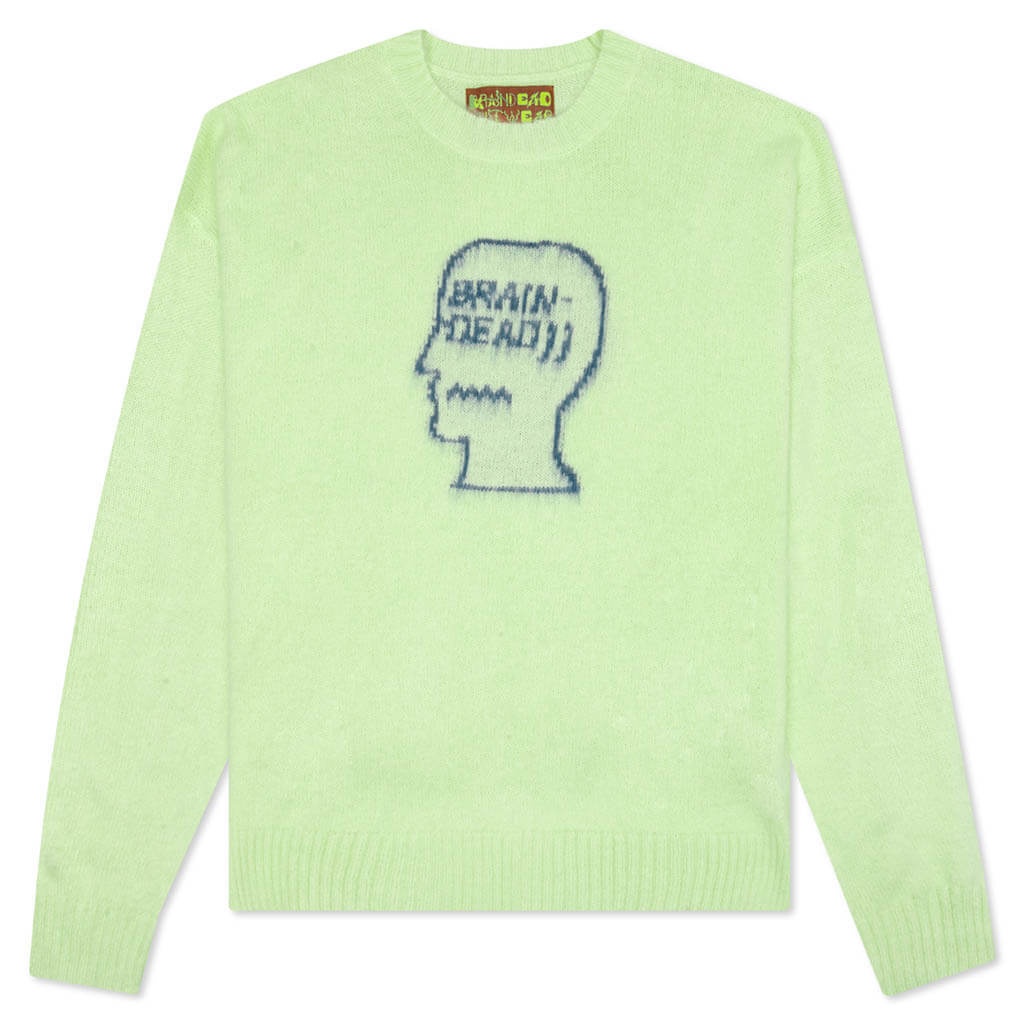 BRAIN DEAD BRAIN DEAD RELAXED CAT CREWNECK - OLIVE | feature | REVERSIBLE